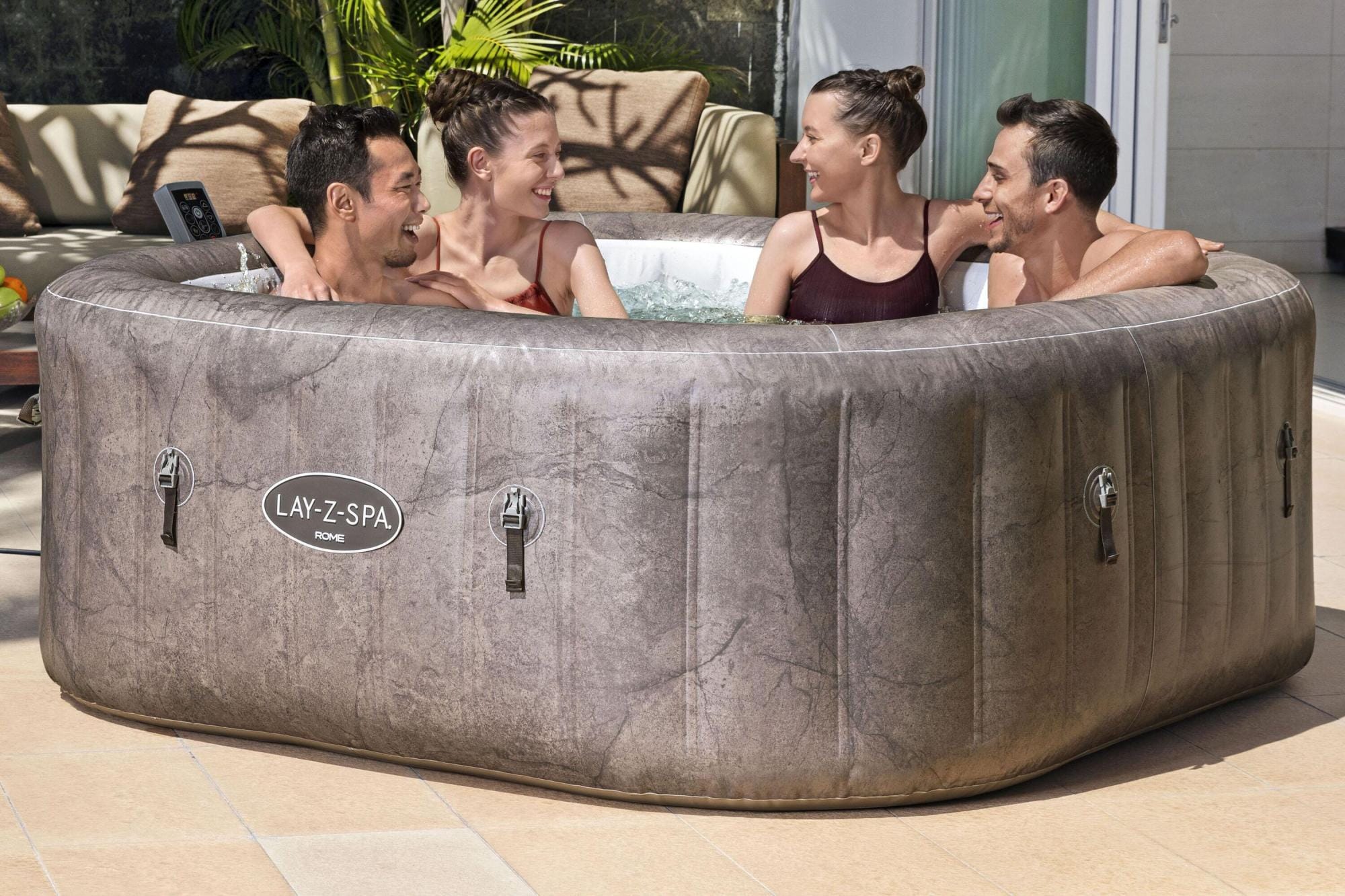 Opblaasbare bubbelbaden Lay-Z Spa Lay-Z-Spa Rome Energy-Efficient Smart AirJet Opblaasbare Spa met App Bediening 4-6 Personen Bestway 2