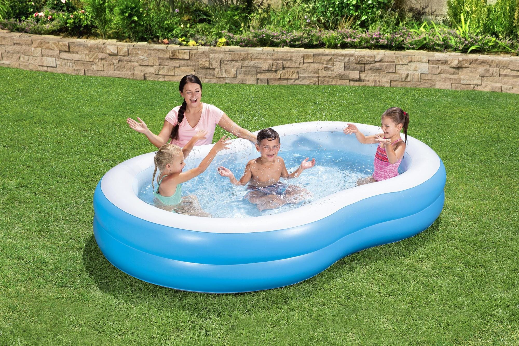 Opblaasbare spullen voor kinderen Bestway Big Lagoon Opblaasbaar Familiezwembad 2,62 m x 1,57 m x 46 cm Bestway 9