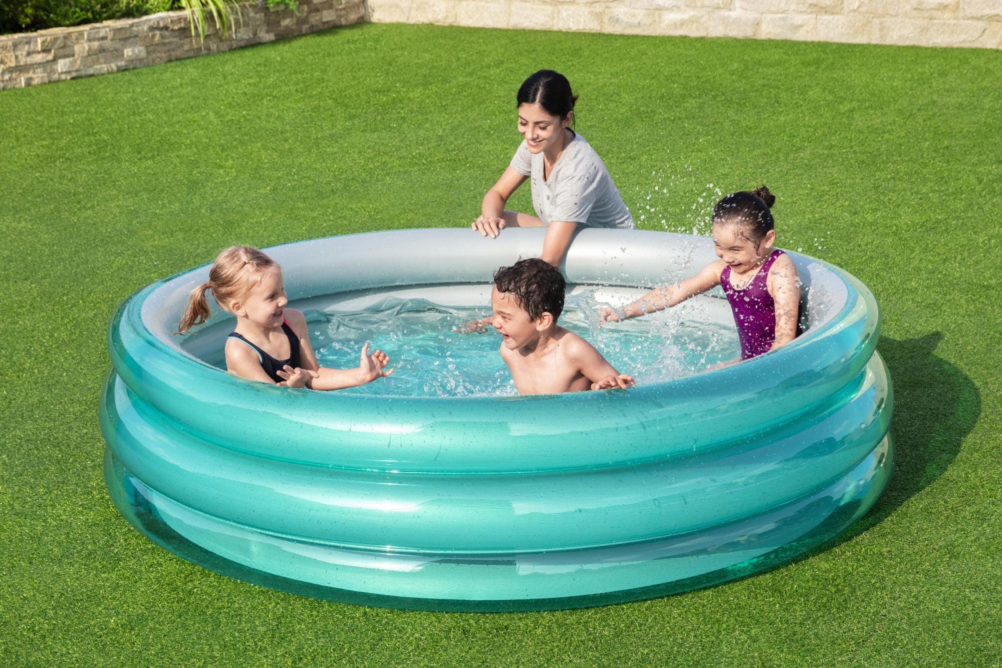 Opblaasbare spullen voor kinderen Bestway Big Metallic speelzwembad met 3 ringen 2,01 m Bestway 6