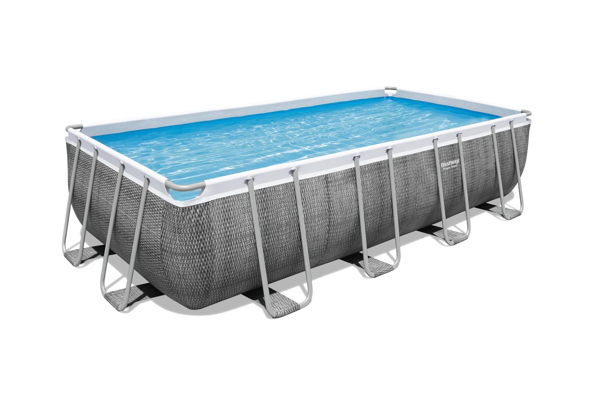 Bovengronds zwembad Power Steel bovengrondse rechthoekige set van 549x274x122 cm donkergrijs rotaneffect Bestway 1