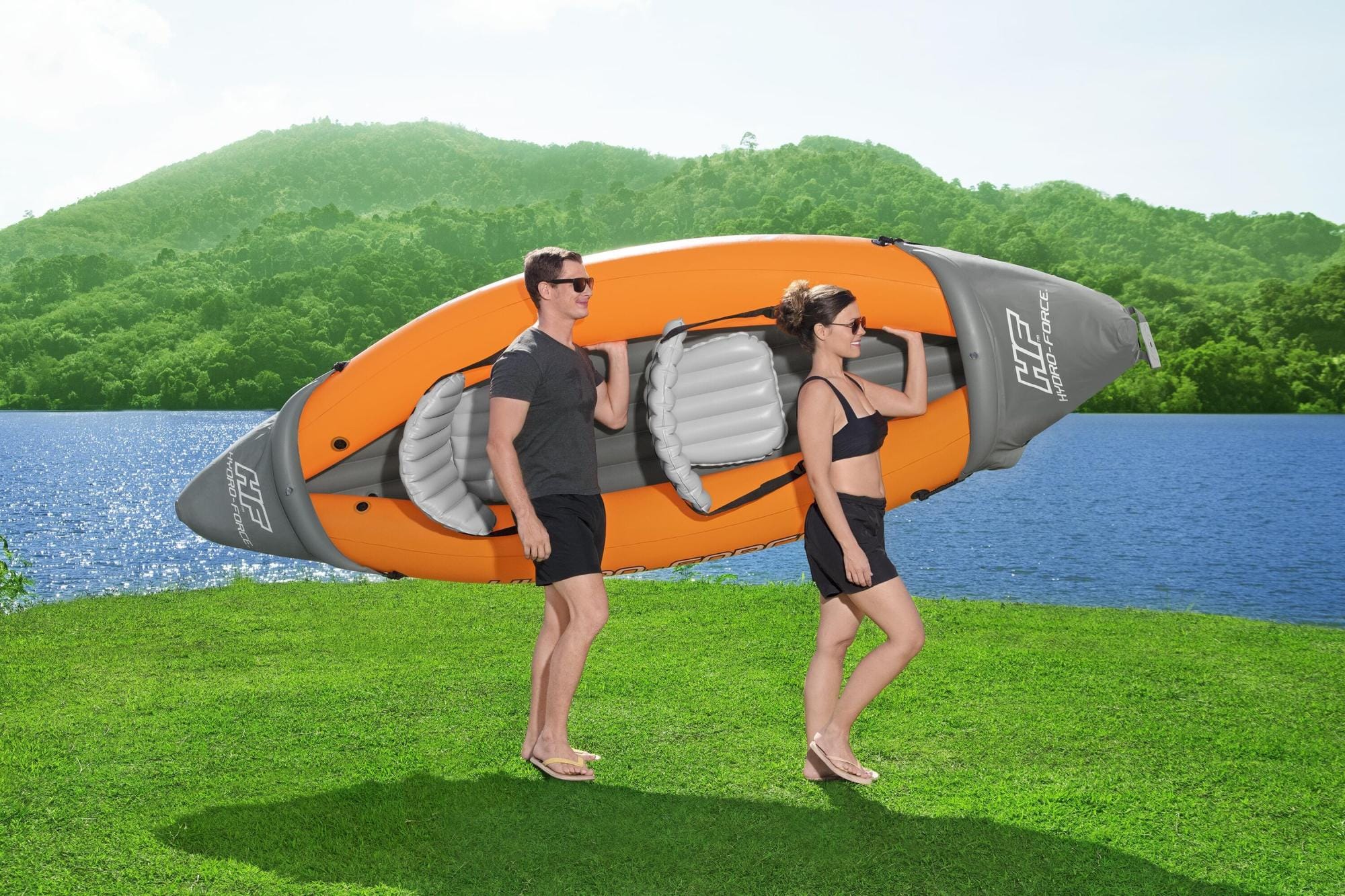 SUP en kajak Rapid opblaasbare kayak van 321x100 cm, voor 2 personen Bestway 36