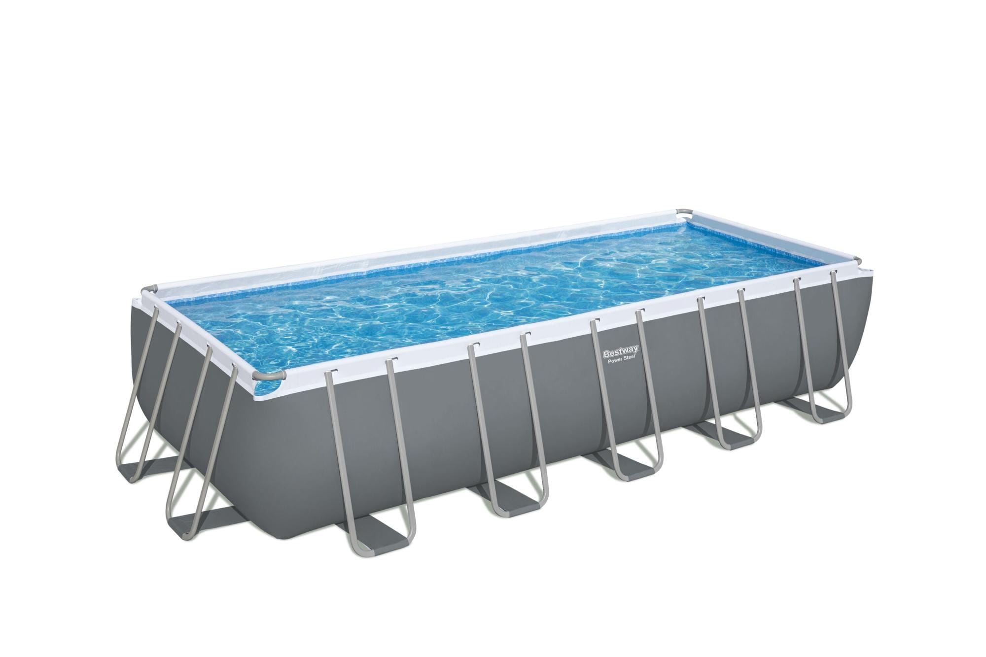 Bovengronds zwembad Power Steel Bovengrondse rechthoekige set van 640x274x132 cm donkergrijs Bestway 1