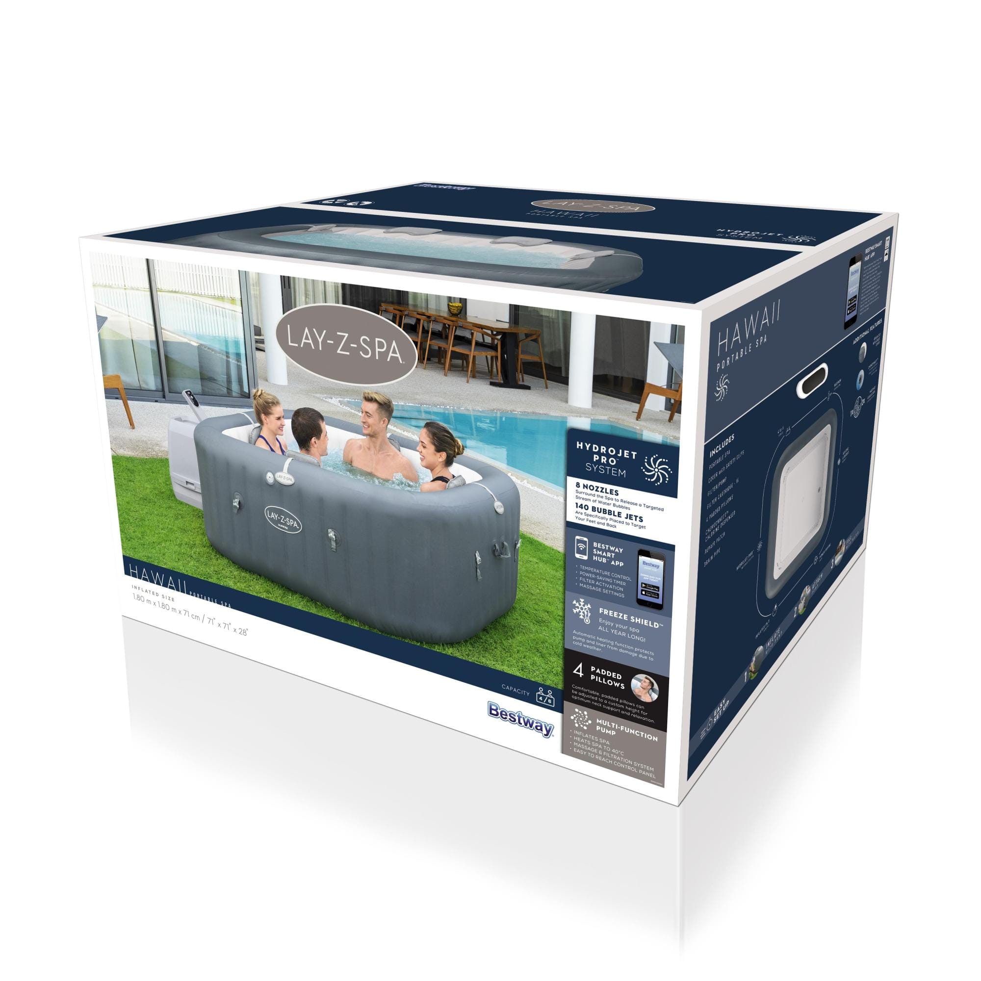 Opblaasbare bubbelbaden Lay-Z Spa Lay-Z-Spa Hawaii HydroJet Pro opblaasbare spa 4-6 personen Bestway 10
