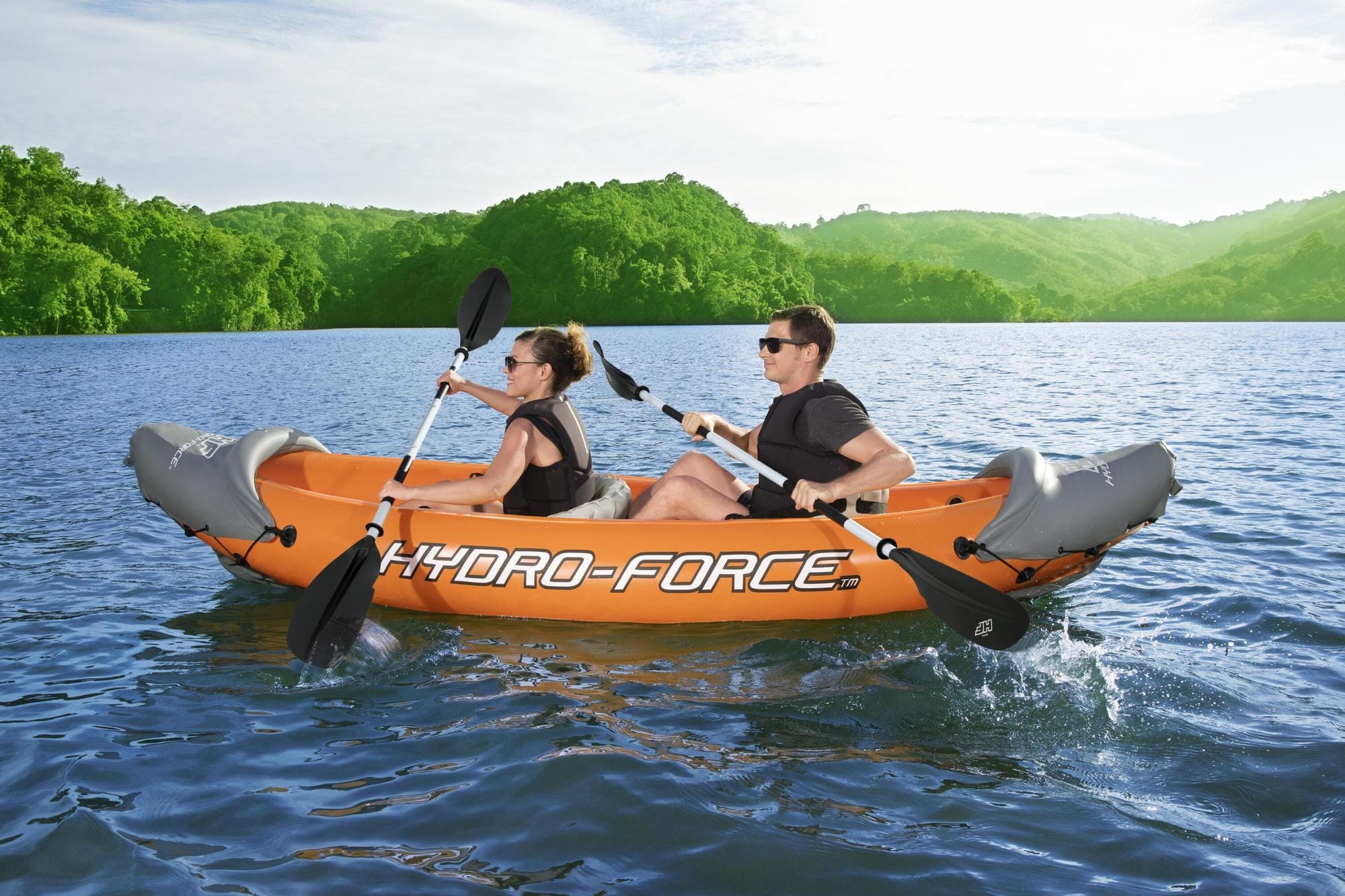 SUP en kajak Rapid opblaasbare kayak van 321x100 cm, voor 2 personen Bestway 31