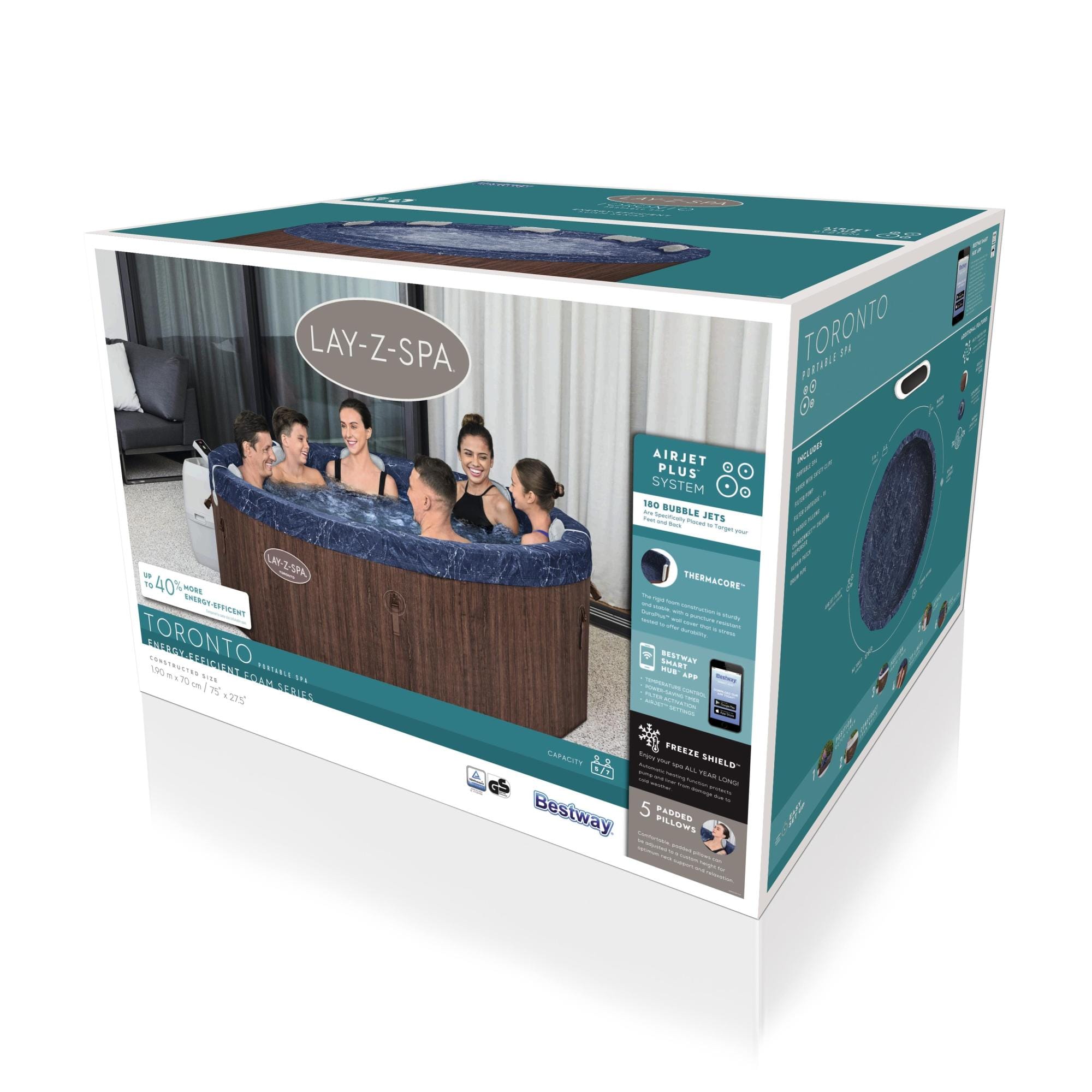 Opblaasbare bubbelbaden Lay-Z Spa Lay-Z-Spa Toronto AirJet Plus opblaasbare spa 5-7 personen Bestway 9