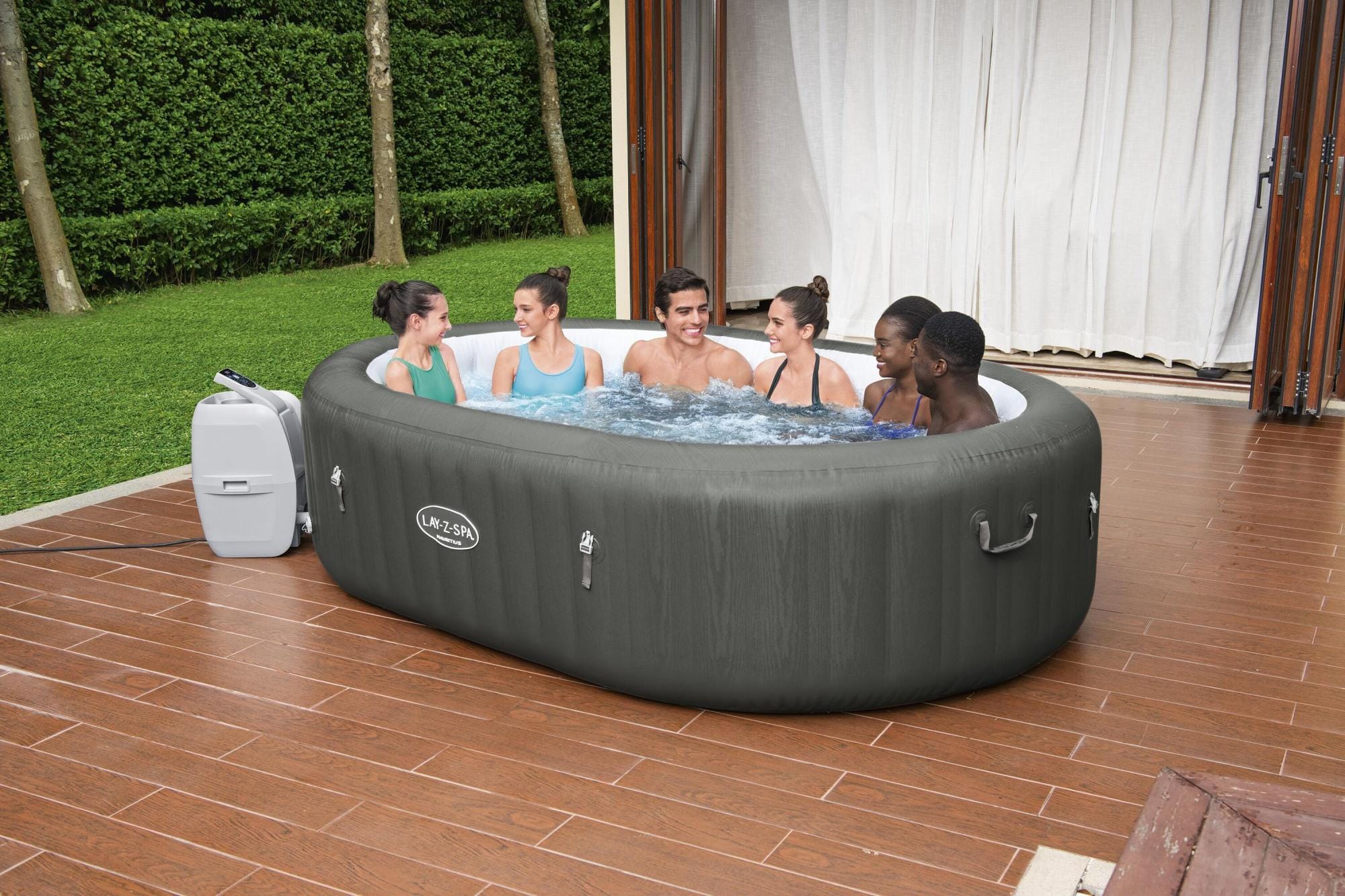 Opblaasbare bubbelbaden Lay-Z Spa Lay-Z-Spa Mauritius AirJet opblaasbare spa 5-7 personen Bestway 5