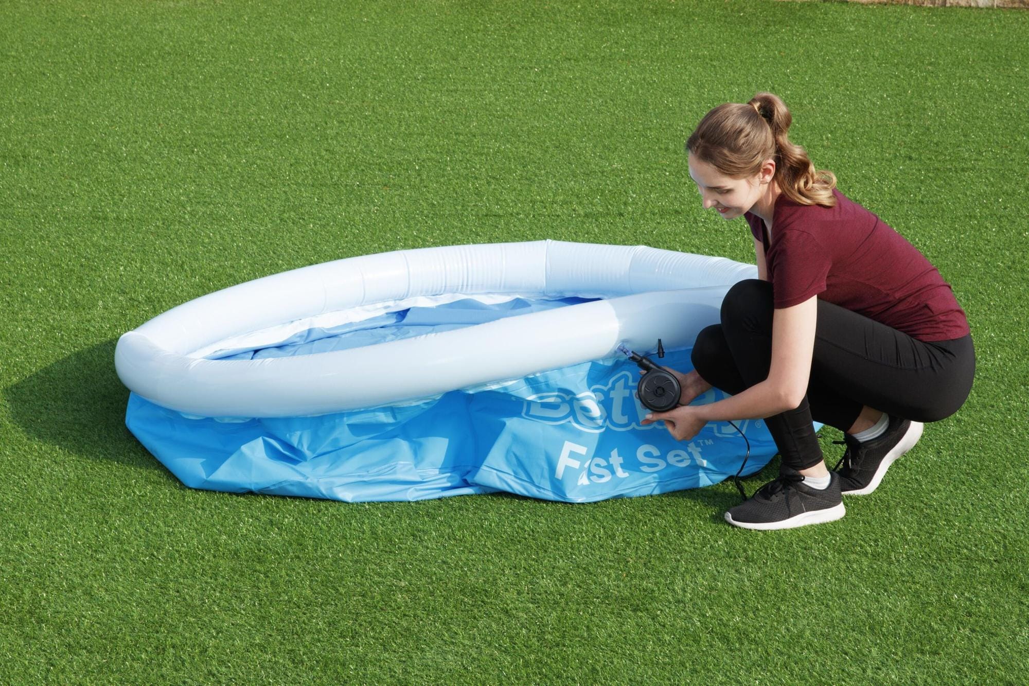Bovengronds zwembad Fast Set bovengronds rond opblaasbaar zwembad van 183X51 cm Bestway 5