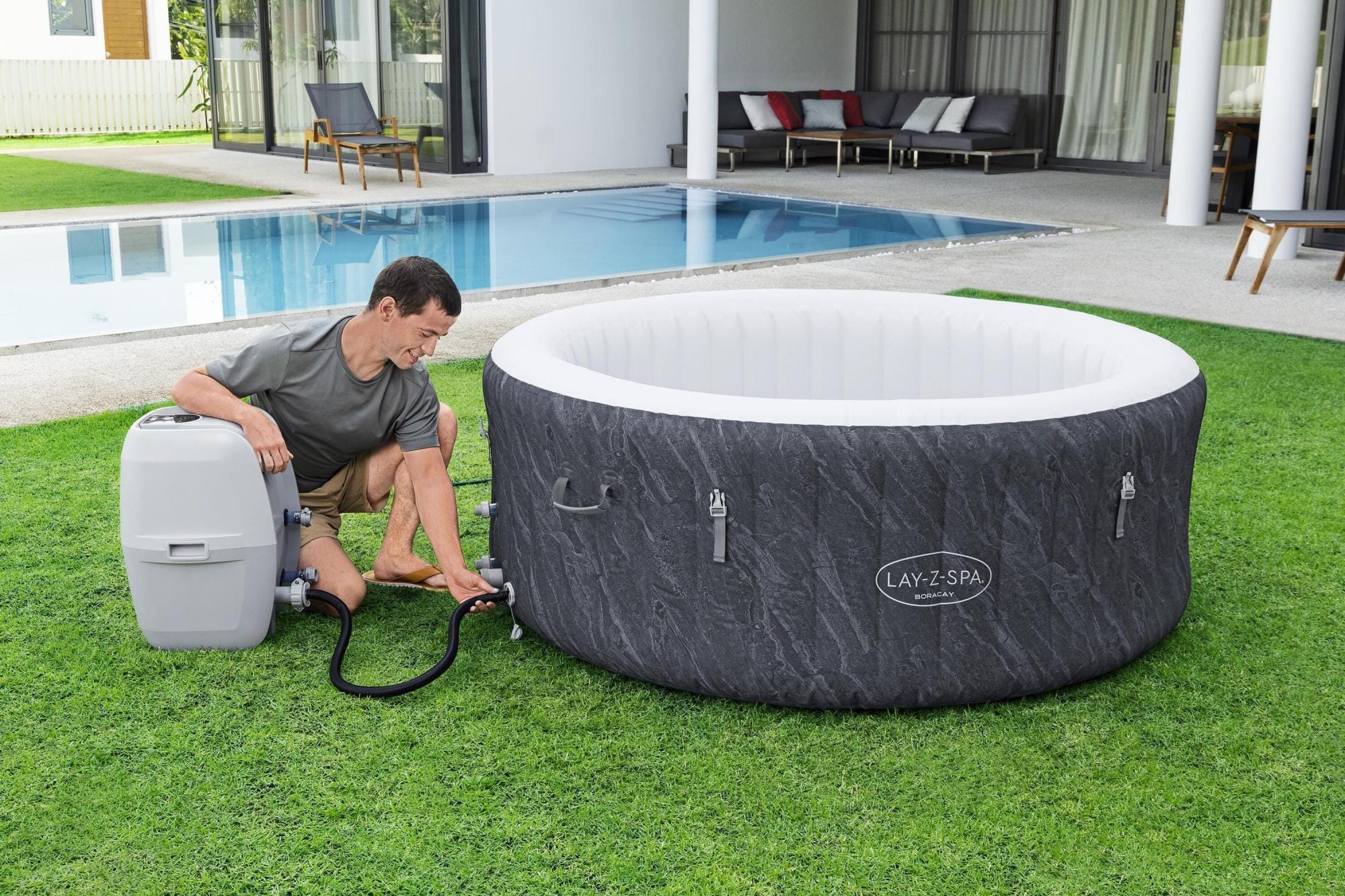 Opblaasbare bubbelbaden Lay-Z Spa Lay-Z-Spa Boracay AirJet opblaasbare spa 2-4 personen Bestway 8