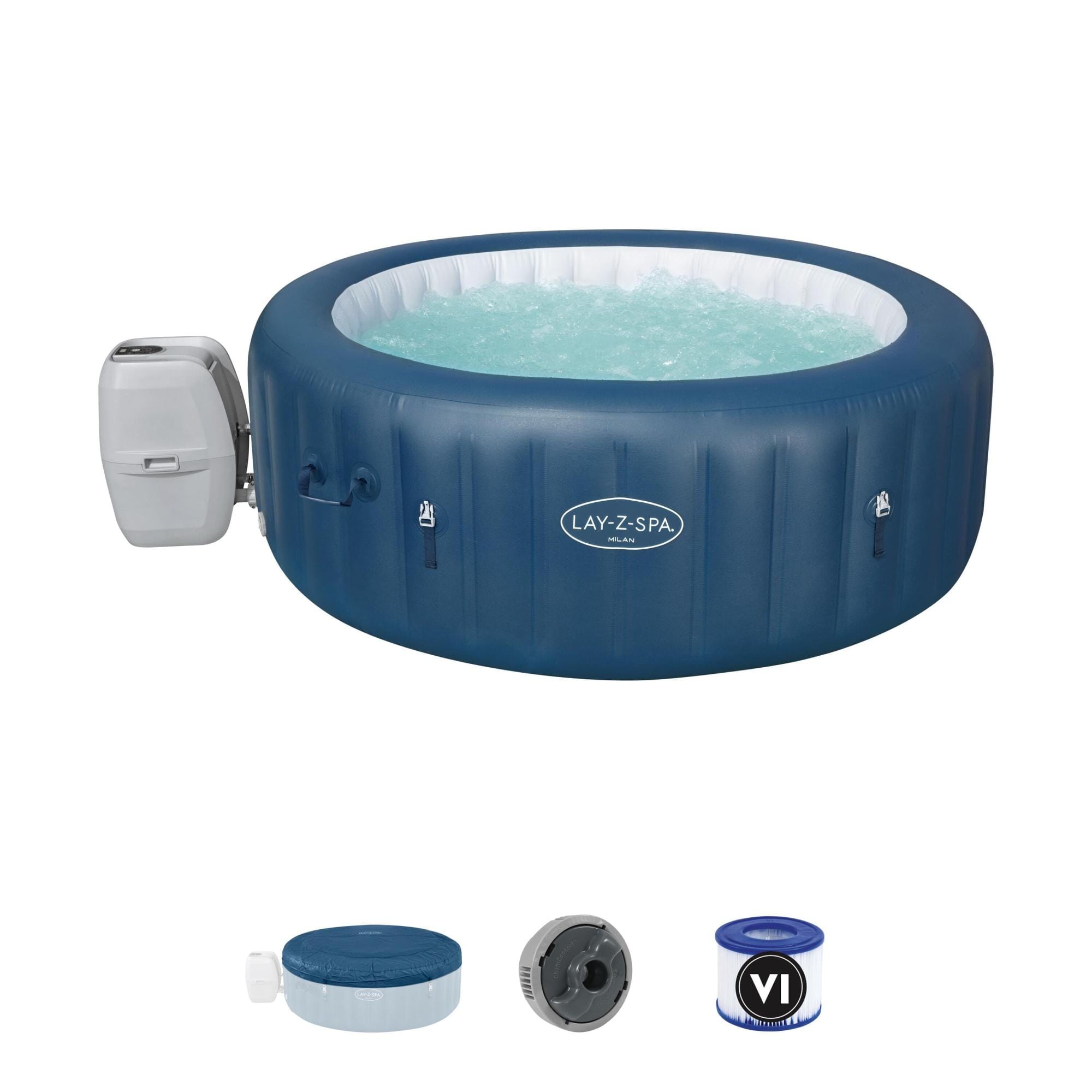 Opblaasbare bubbelbaden Lay-Z Spa Lay-Z-Spa Milan AirJet Plus opblaasbare spa 4-6 personen Bestway 1