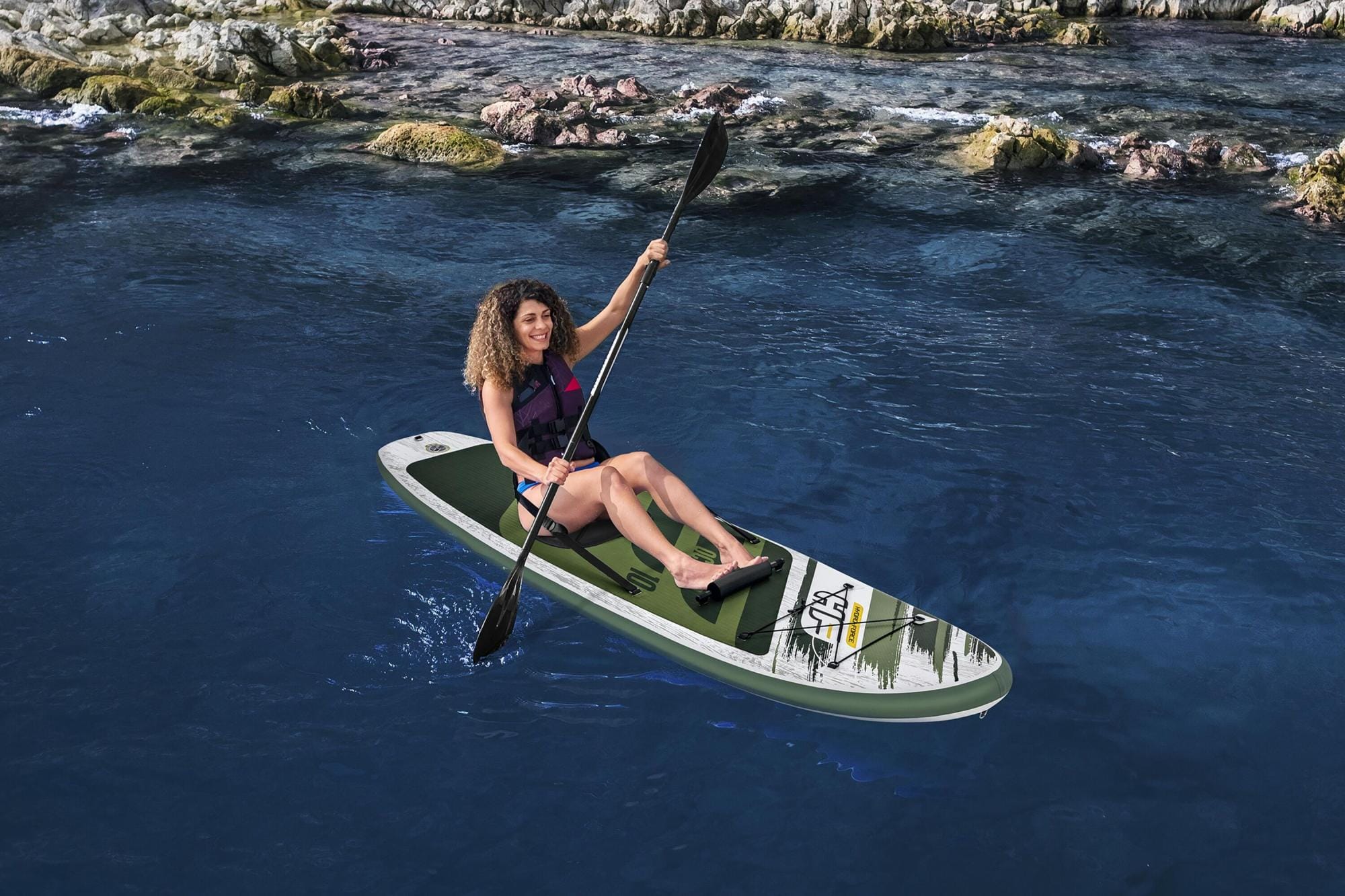 SUP en kajak Hydro-Force Oceana Omvormbare Opblaasbare Stand-Up Paddleboard en Kayak Set 3,05 m Bestway 2