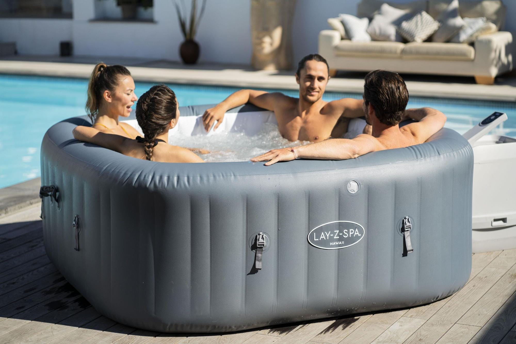 Opblaasbare bubbelbaden Lay-Z Spa Lay-Z-Spa Hawaii HydroJet Pro opblaasbare hottub 4-6 personen Bestway 2