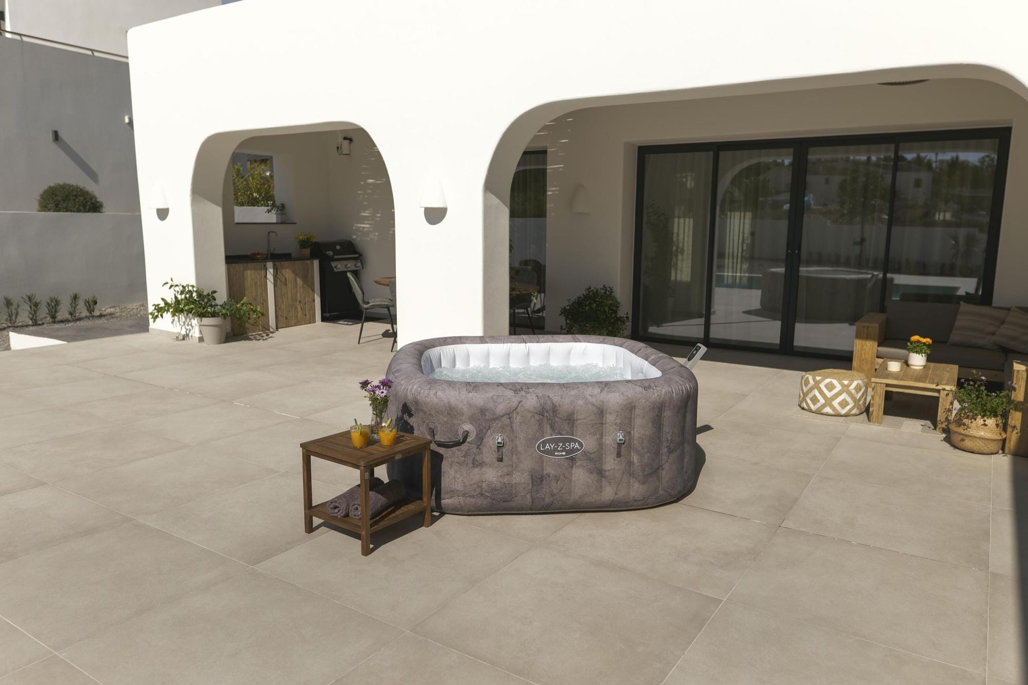 Opblaasbare bubbelbaden Lay-Z Spa Lay-Z-Spa Rome Energy-Efficient Smart AirJet Opblaasbare Spa met App Bediening 4-6 Personen Bestway 3