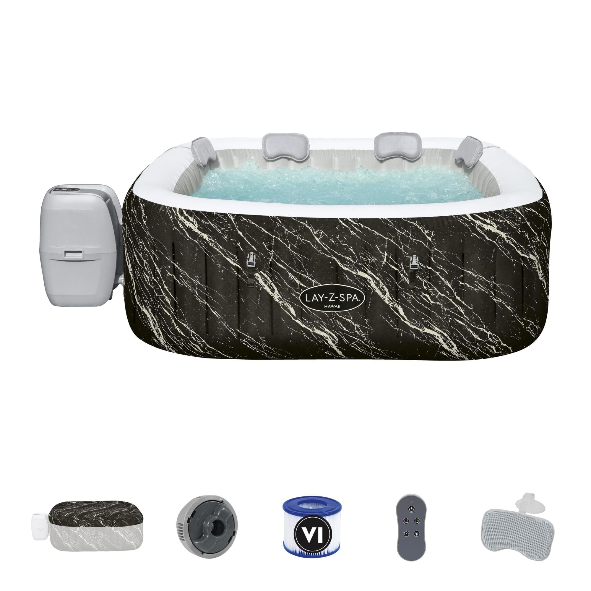 Opblaasbare bubbelbaden Lay-Z Spa Opblaasbaar Lay-Z-Spa Hawaii AirJet-bubbelbad met LED en app Bestway 1