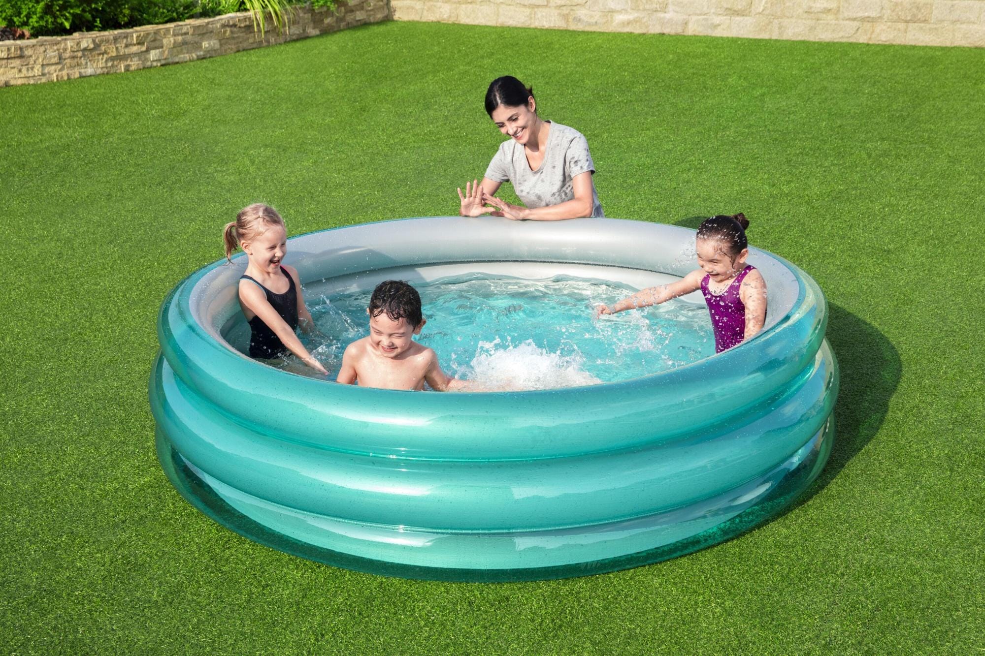 Opblaasbare spullen voor kinderen Bestway Big Metallic speelzwembad met 3 ringen 2,01 m Bestway 5