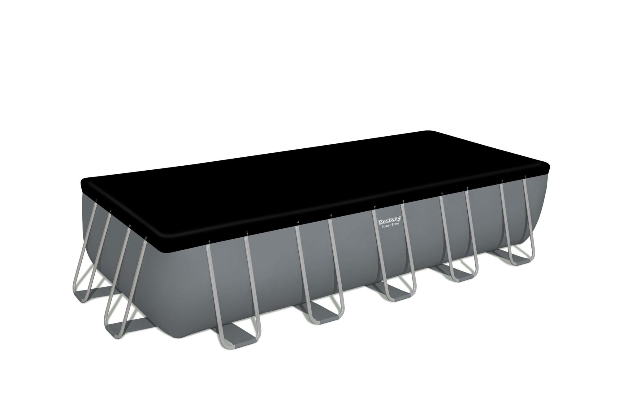 Bovengronds zwembad Power Steel Bovengrondse rechthoekige set van 640x274x132 cm donkergrijs Bestway 5