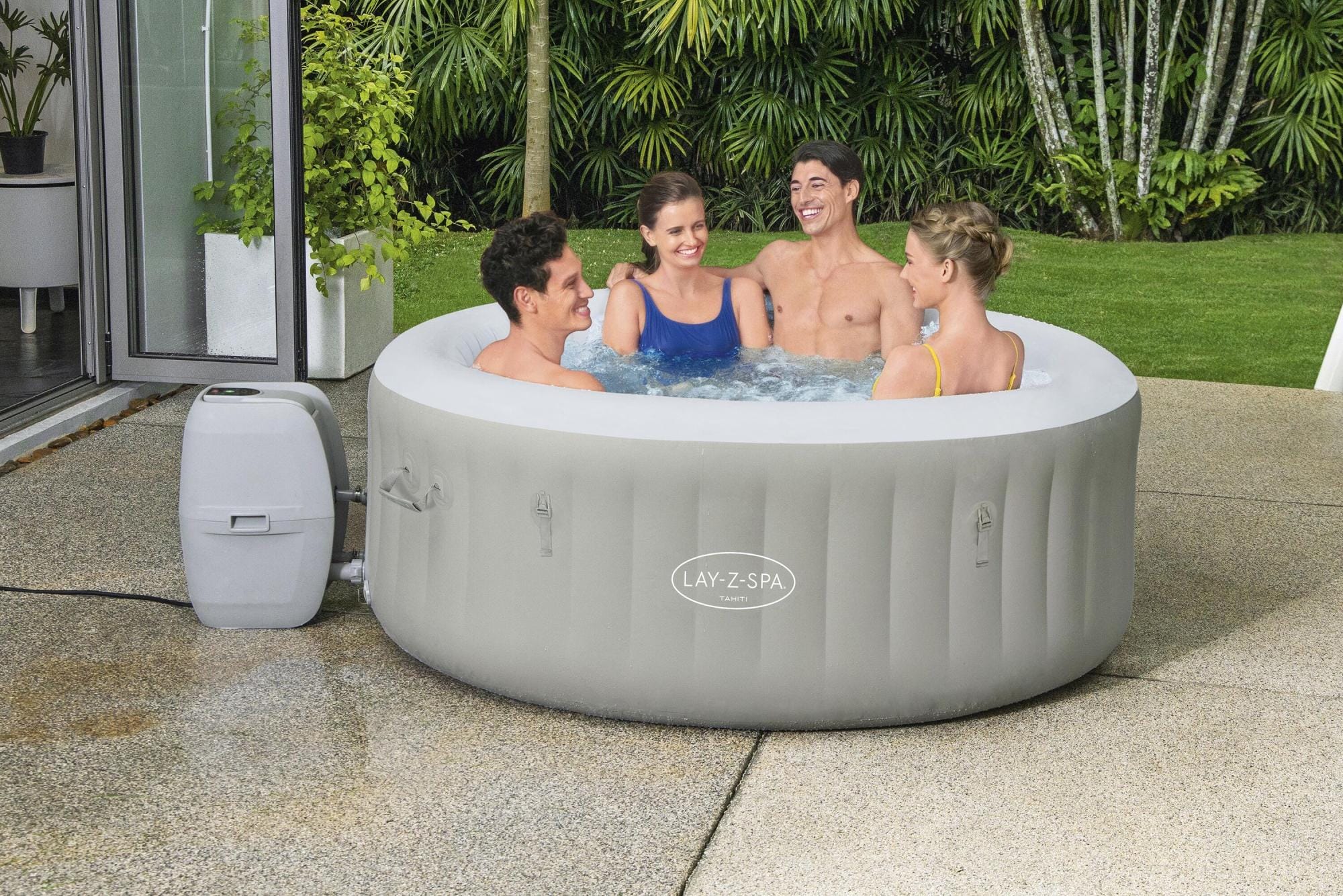 Opblaasbare bubbelbaden Lay-Z Spa Lay-Z-Spa Tahiti AirJet opblaasbare spa 2-4 personen Bestway 1