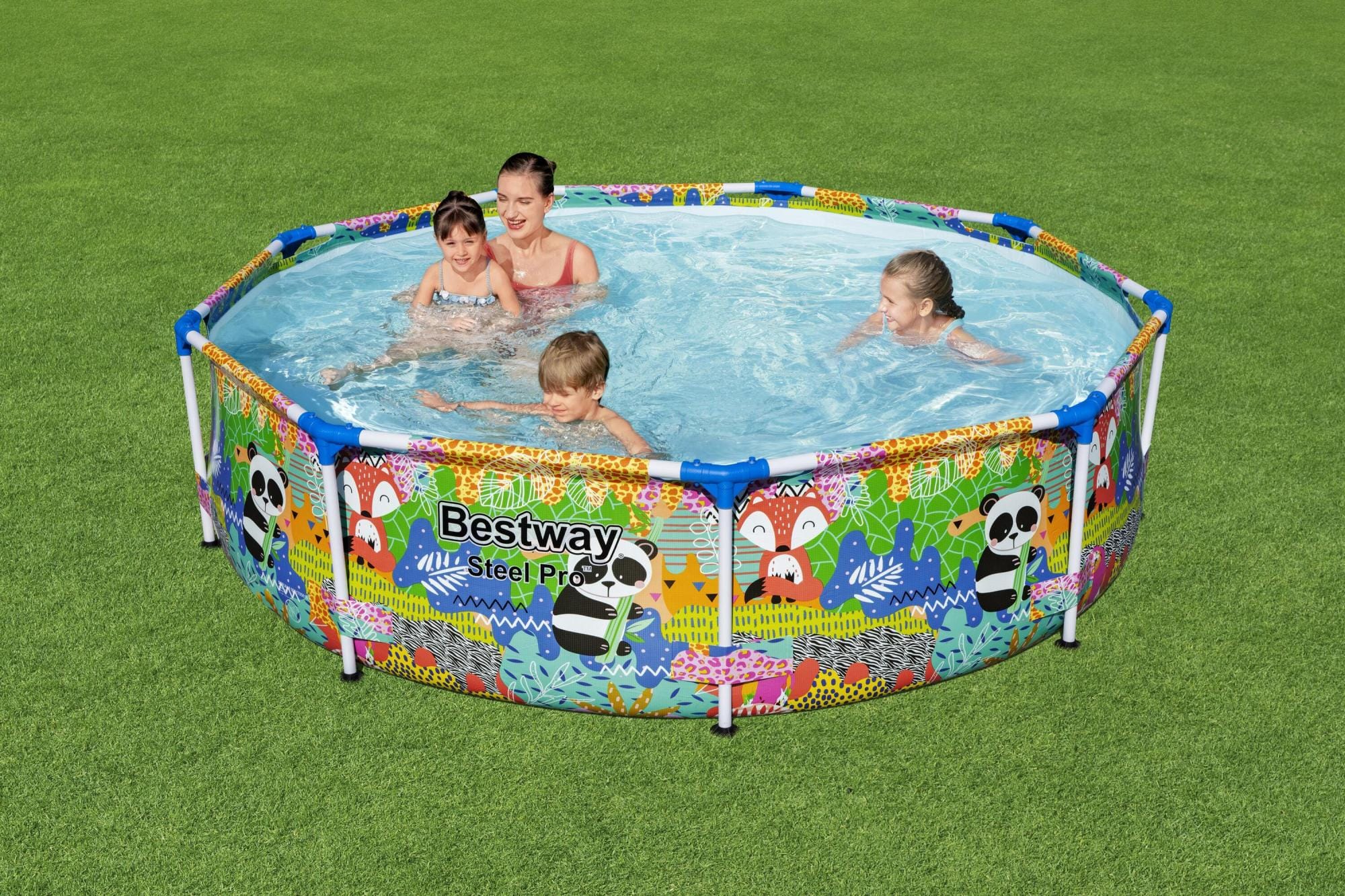 Bovengronds zwembad Bovengronds rond zwembad Steel Pro Animal Look van 274x66 cm Bestway 2