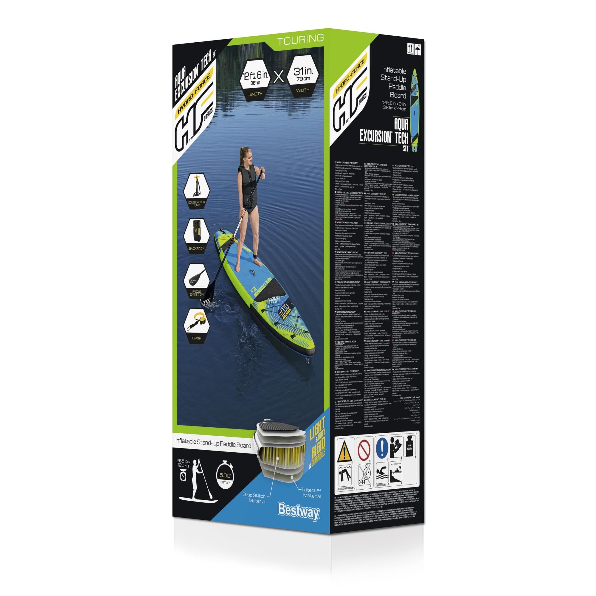 SUP en kajak Aqua Excursion opblaasbaar SUP-board van 381x79x15 cm Bestway 11