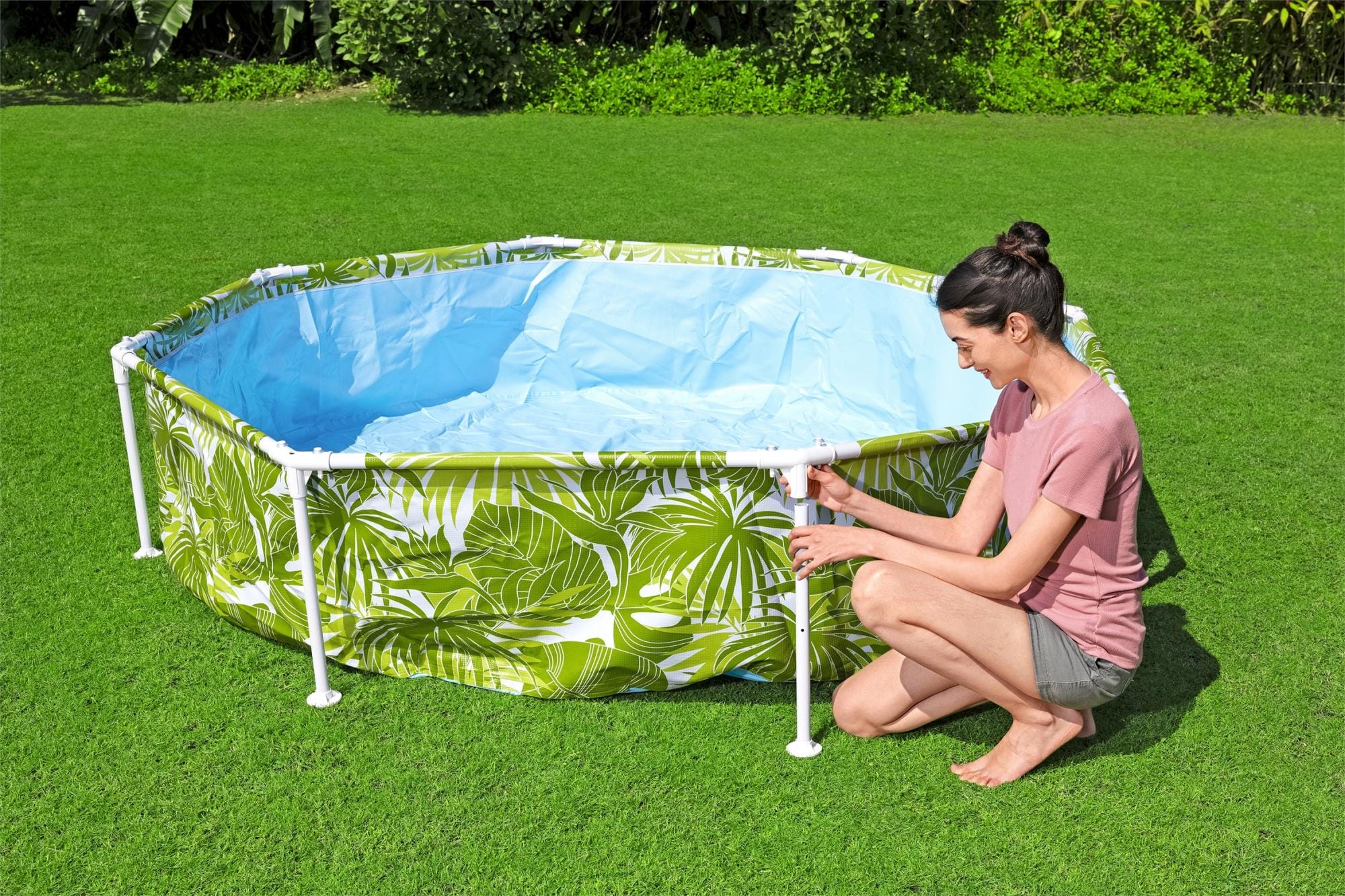 Opblaasbare spullen voor kinderen Bestway Splash-in-Shade Rond Bovengronds Zwembad met UV Careful Zonnescherm Bestway 11