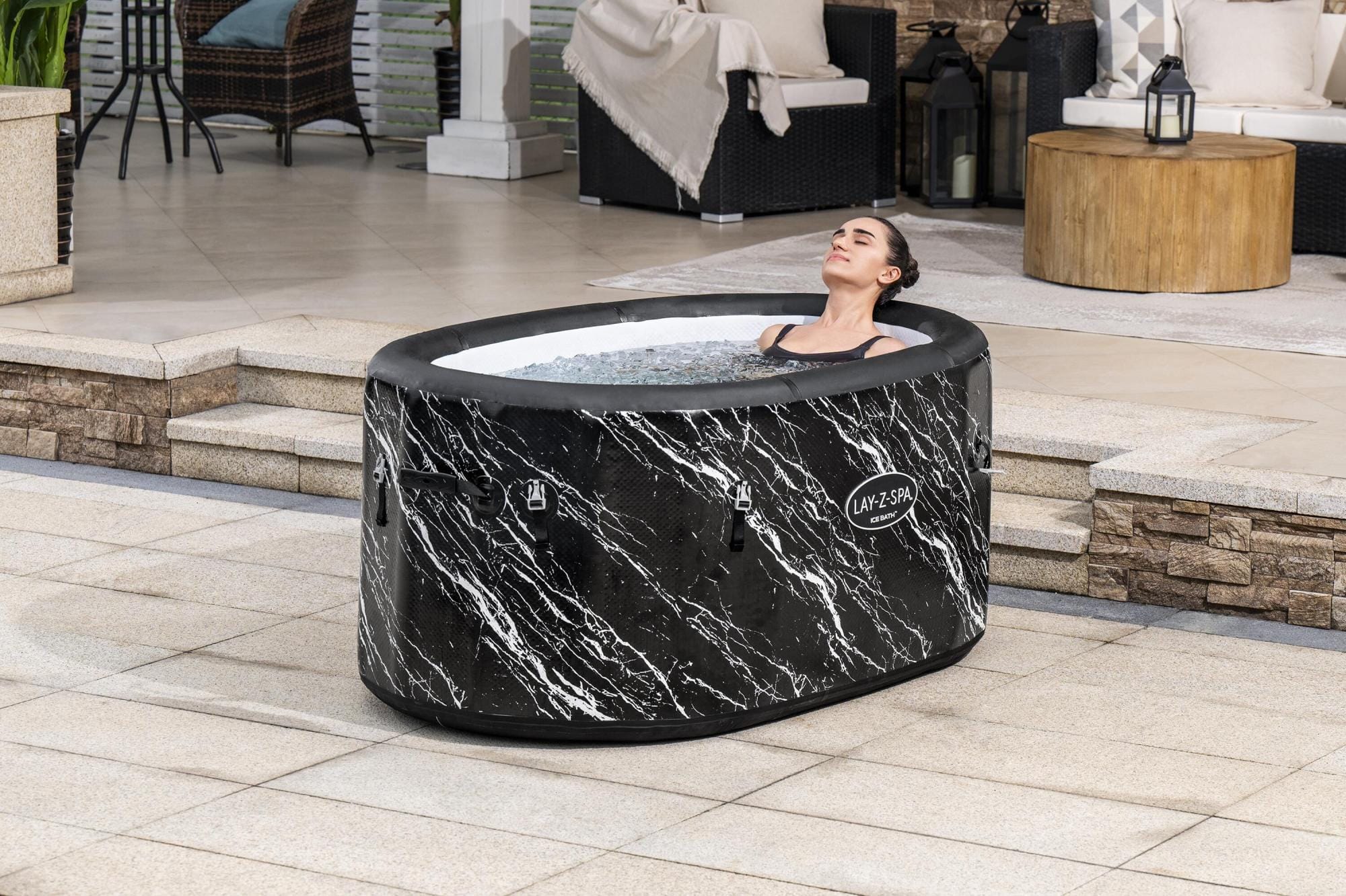 Opblaasbare bubbelbaden Lay-Z Spa Lay-Z-Spa Glacial Dip Cold Plunge Herstellend IJS Badkuip voor 2 Personen Bestway 2