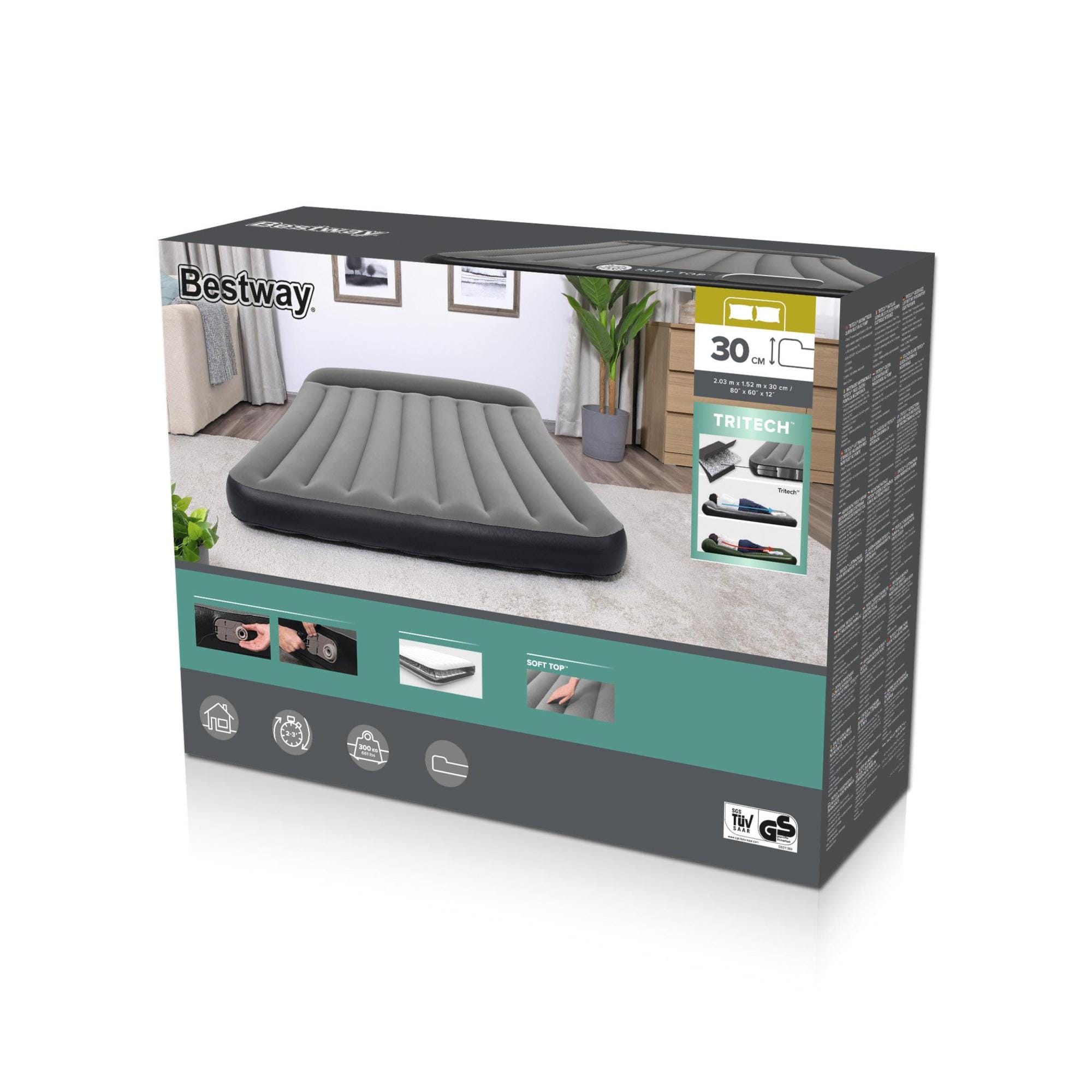 Luchtbed Bestway Tritech Queen Luchtmatras met Ingebouwde AC Pomp 2,03 m x 1,52 m x 30 cm Bestway 15