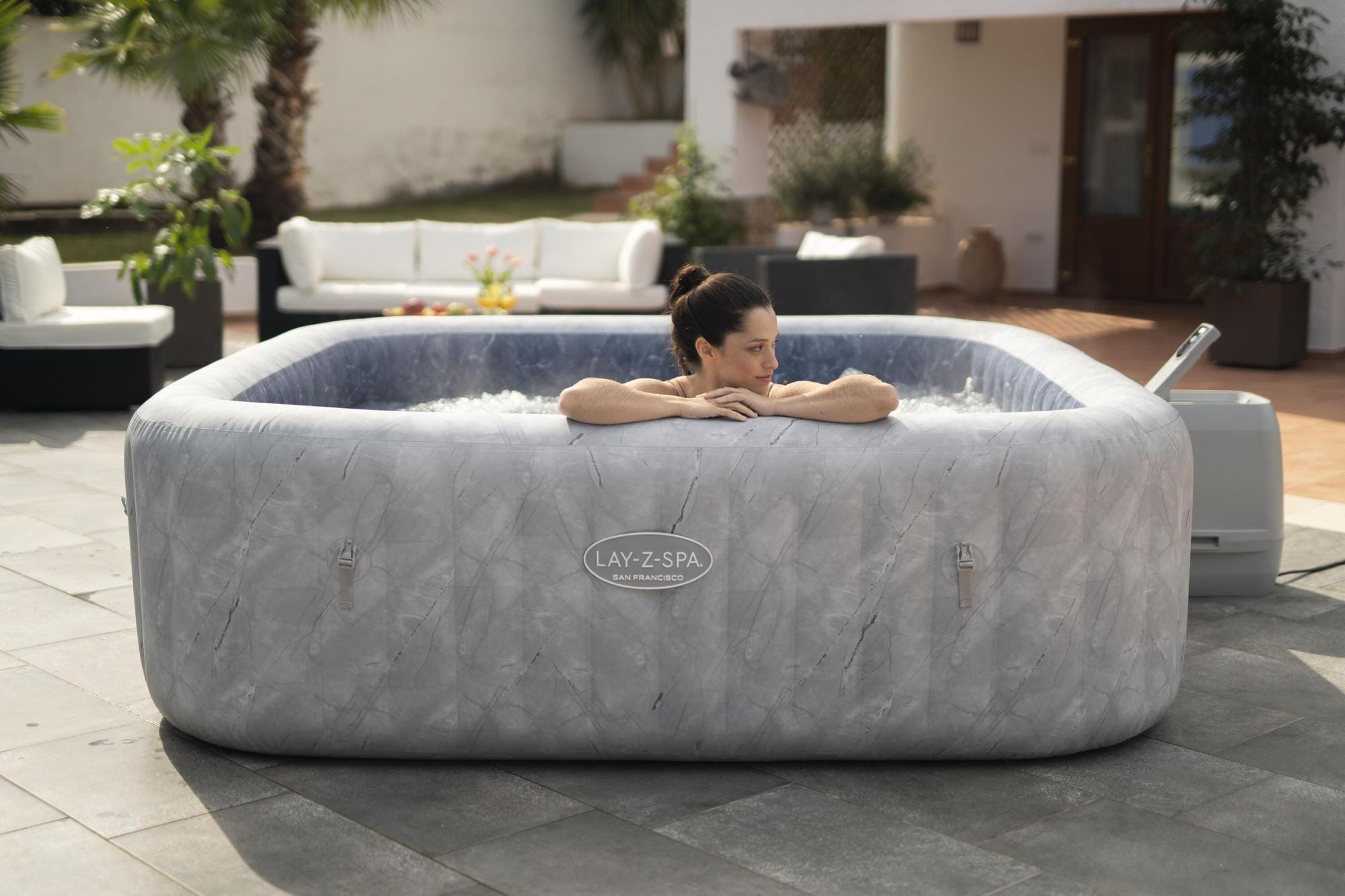 Opblaasbare bubbelbaden Lay-Z Spa Lay-Z-Spa San Francisco Energy-Efficient Smart HydroJet Pro Opblaasbare Spa met App Bediening 5-7 Personen Bestway 7