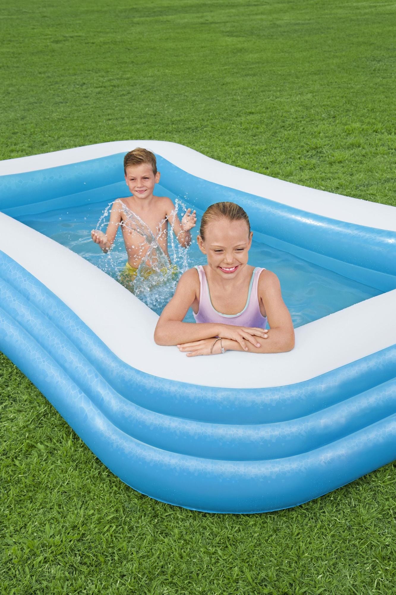 Opblaasbare spullen voor kinderen Bestway Blauw Rechthoekig Opblaasbaar Familiezwembad 3,05 m Bestway 1