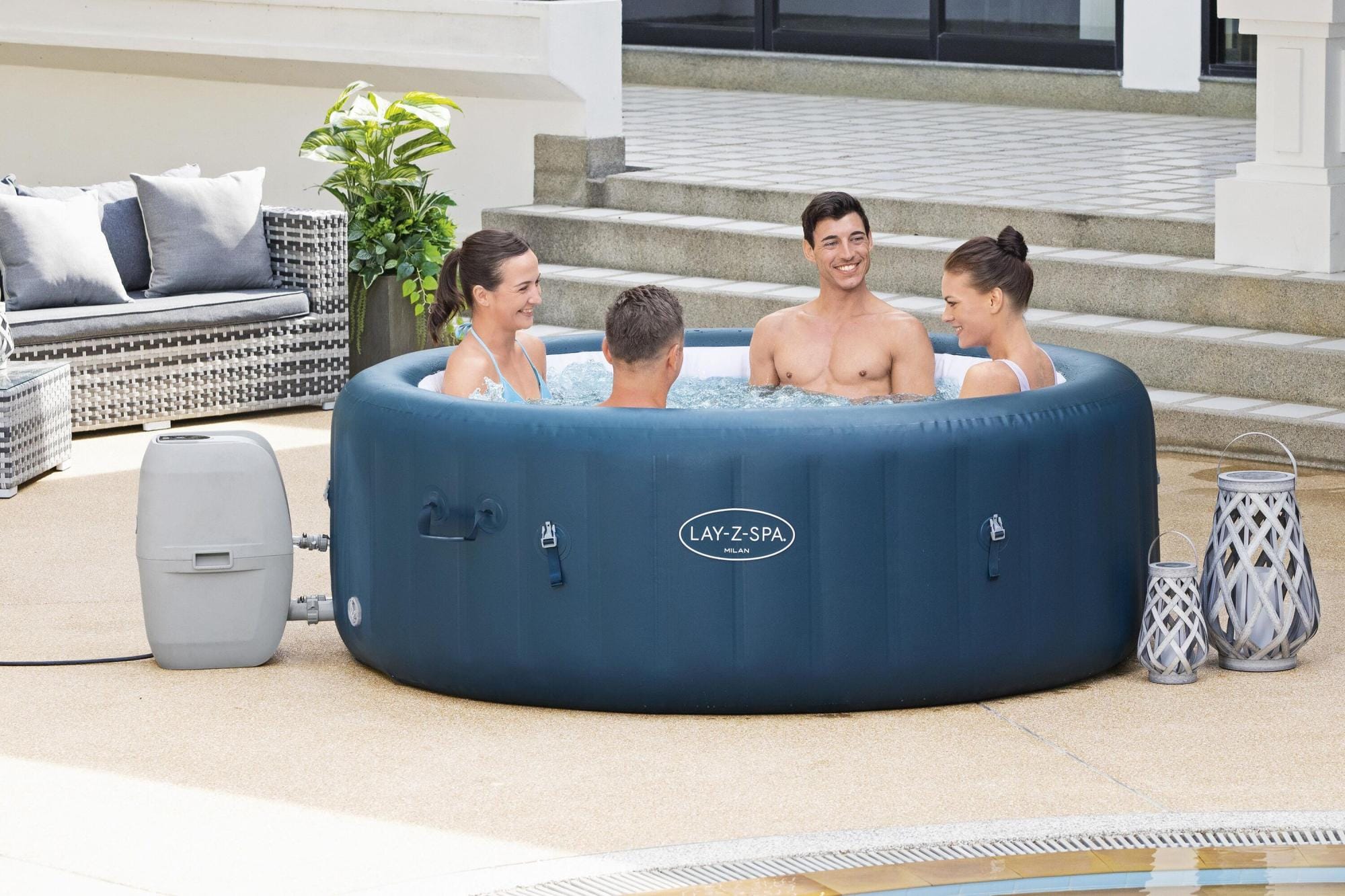 Opblaasbare bubbelbaden Lay-Z Spa Lay-Z-Spa Milan AirJet Plus opblaasbare spa 4-6 personen Bestway 2
