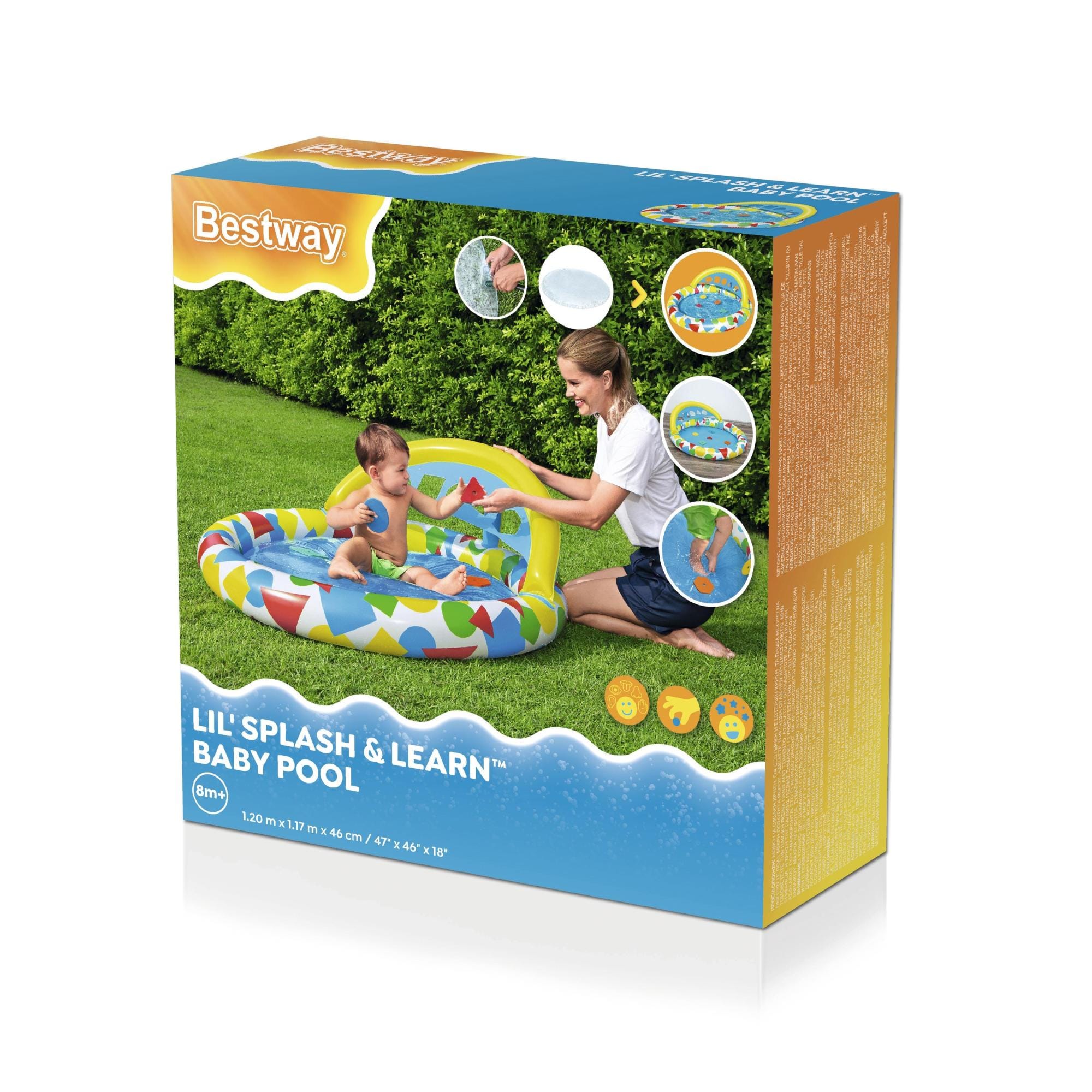 Opblaasbare spullen voor kinderen Bestway Lil' Splash & Learn Opblaasbaar Babyzwembad 1,20 m x 1,17 m x 46 cm Bestway 16