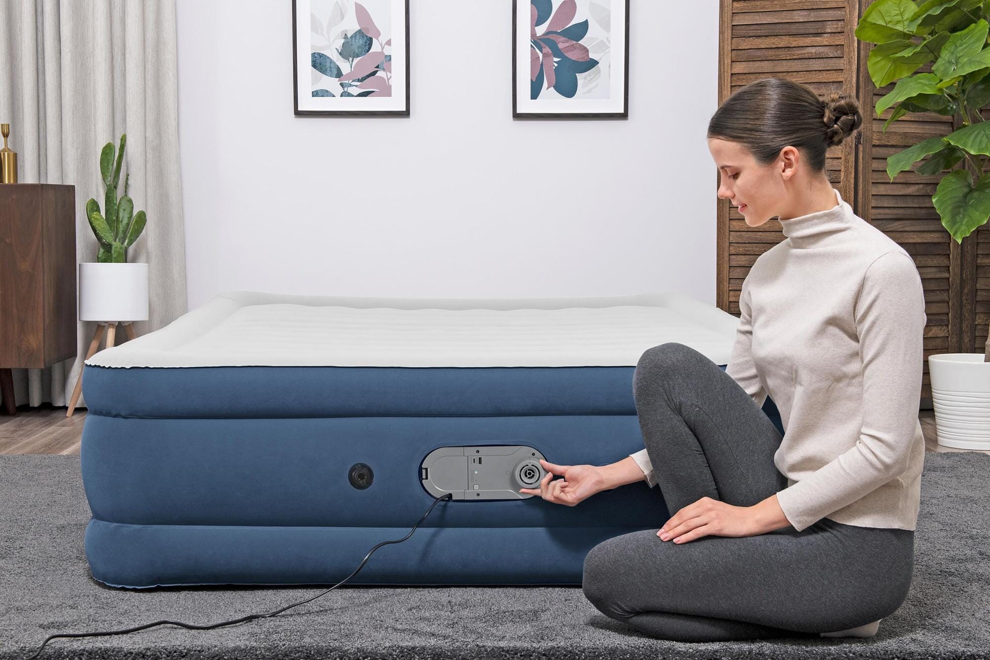 Luchtbed Bestway AlwayzAire Queen luchtmatras met Ingebouwde Dubbele Pomp 46 cm Bestway 7