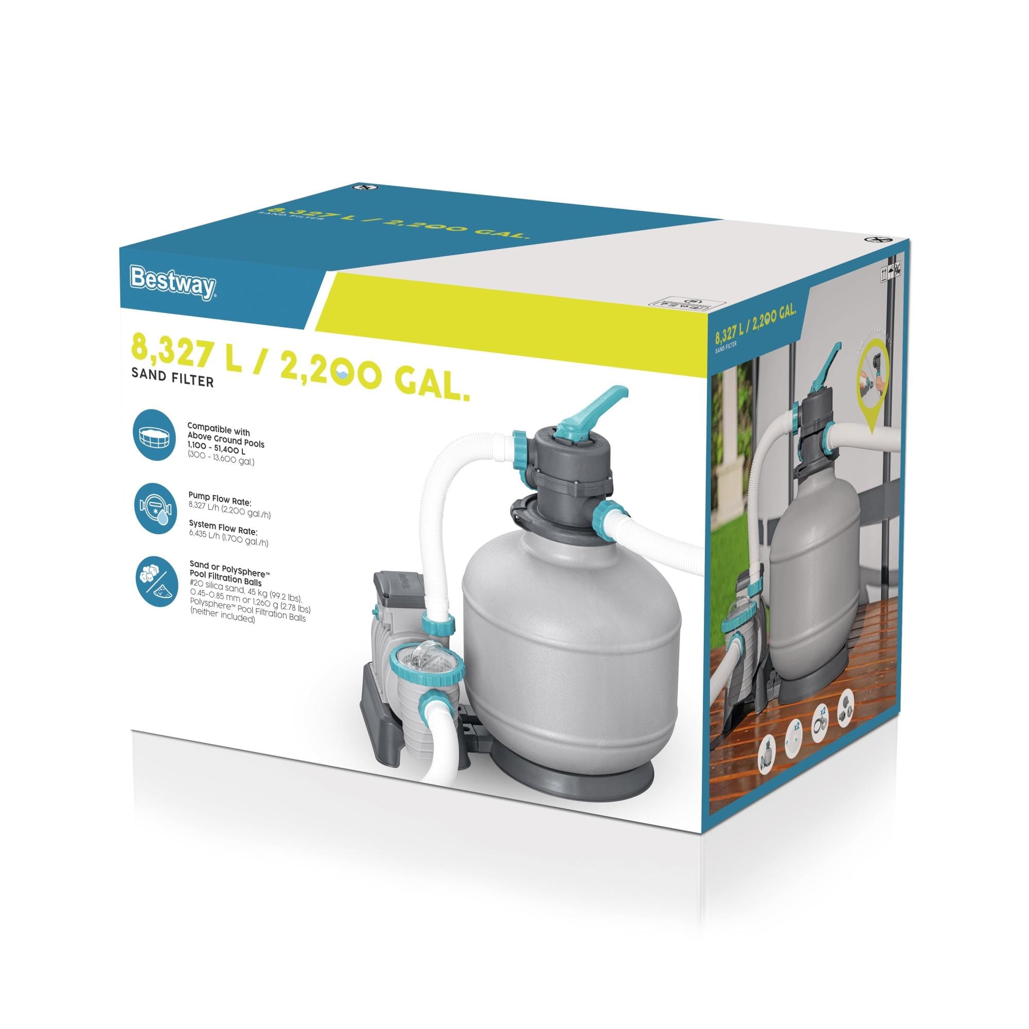Accessoires Bestway 8.327 L Zandfilterpomp voor Bovengrondse Zwembaden Bestway 9