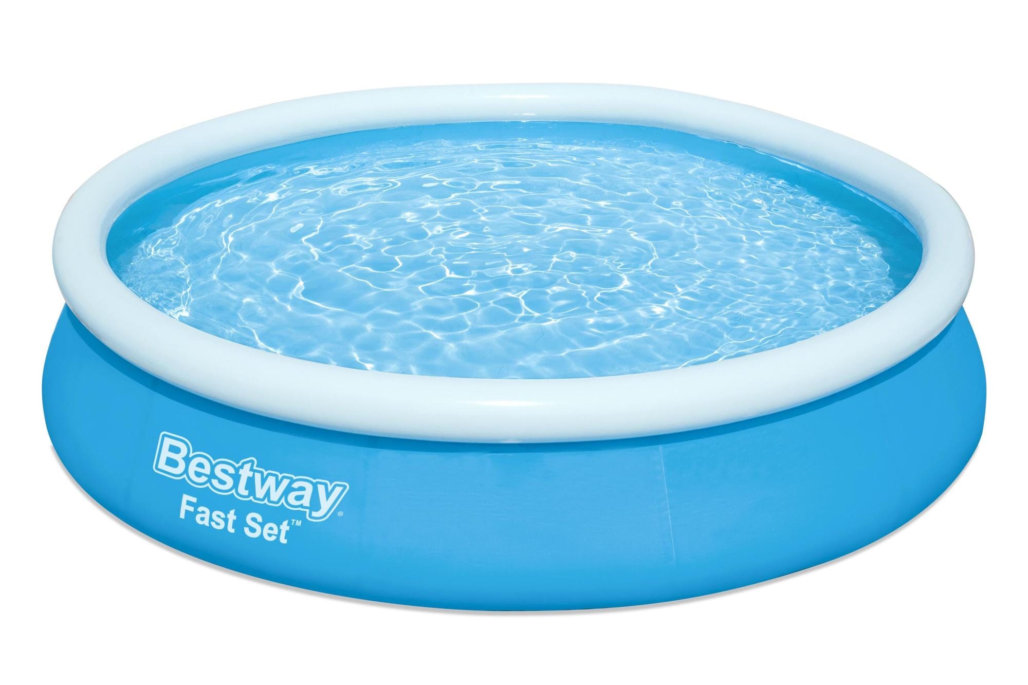 Bovengronds zwembad Fast Set bovengronds rond opblaasbaar zwembad van 366x76 cm blauw Bestway 1