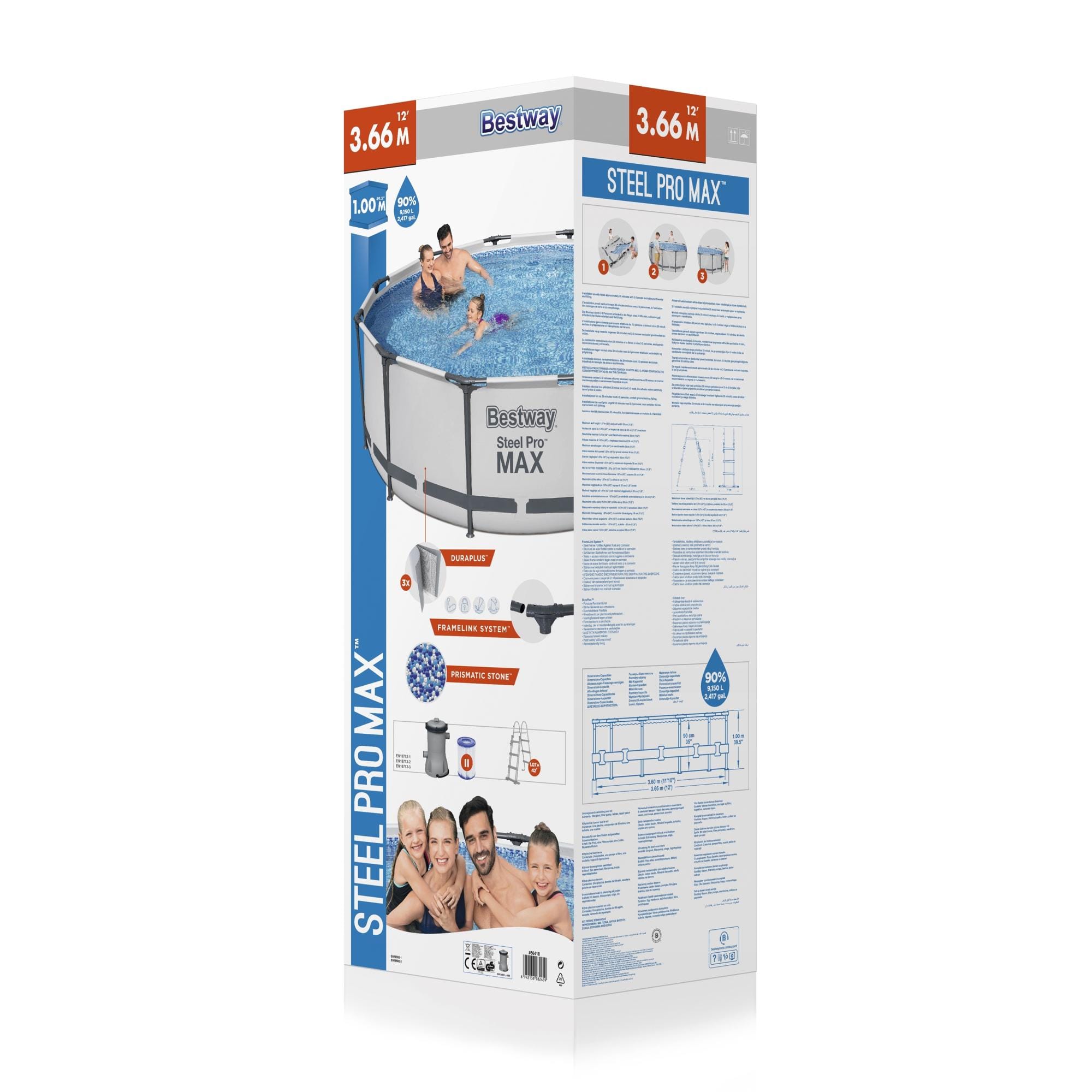 Bovengronds zwembad Steel Pro MAX bovengrondse ronde set van 366x100 cm Bestway 7