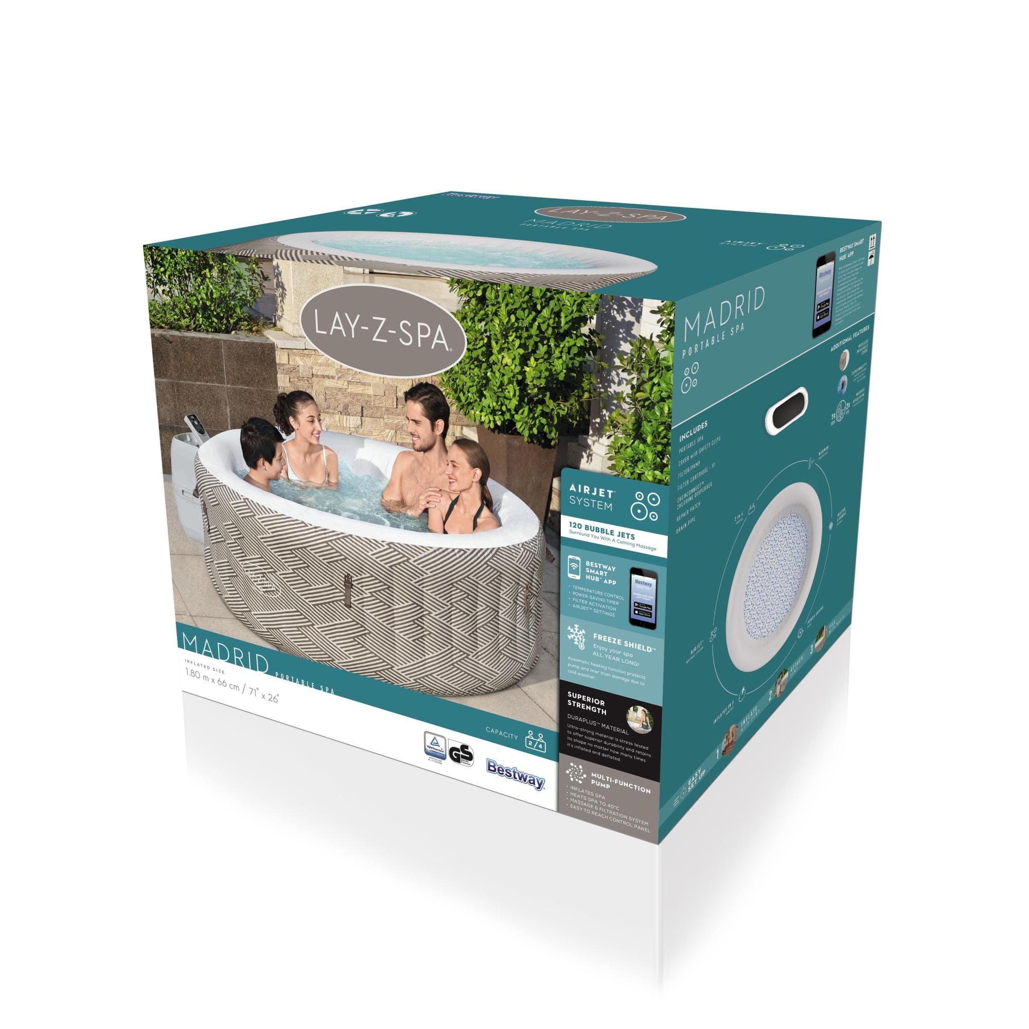 Opblaasbare bubbelbaden Lay-Z Spa Lay-Z-Spa Madrid AirJet opblaasbare spa 2-4 personen Bestway 10