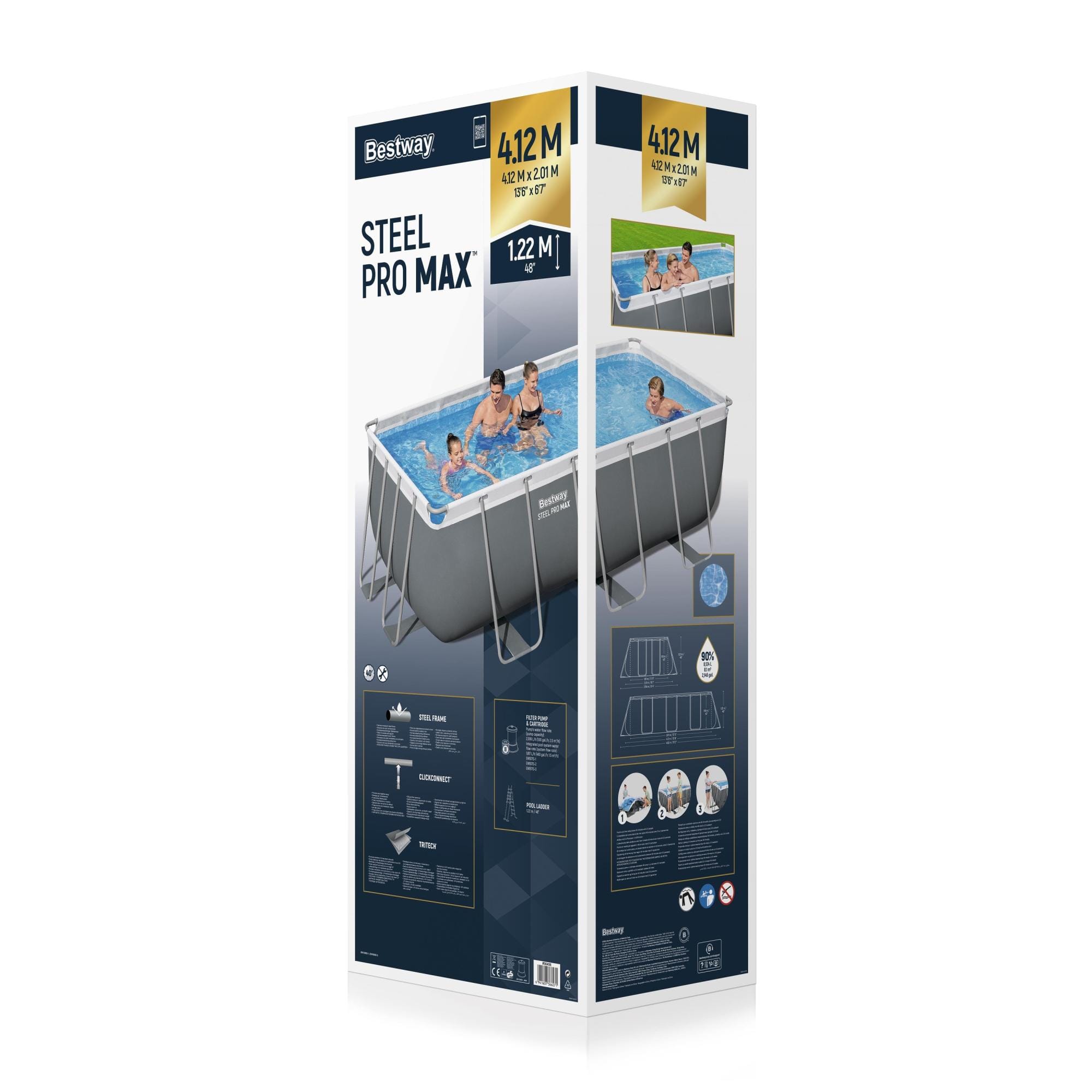 Bovengronds zwembad Bestway Steel Pro MAX Bovengrondse Zwembad Set 4,12 m x 2,01 m x 1,22 m Bestway 9