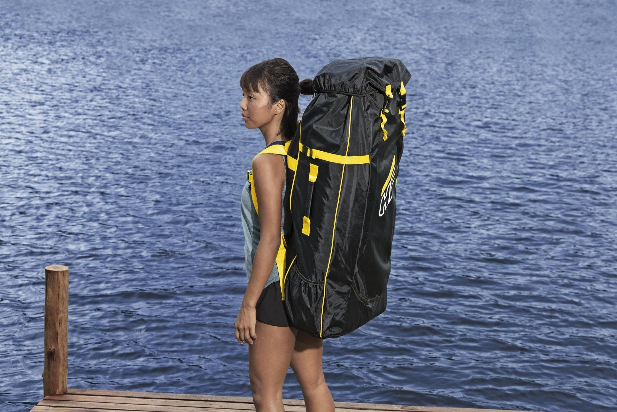 SUP en kajak Hydro-Force Aqua Escape Omvormbare Opblaasbare Stand-Up Paddleboard en Kayak Set 3,5 m Bestway 10