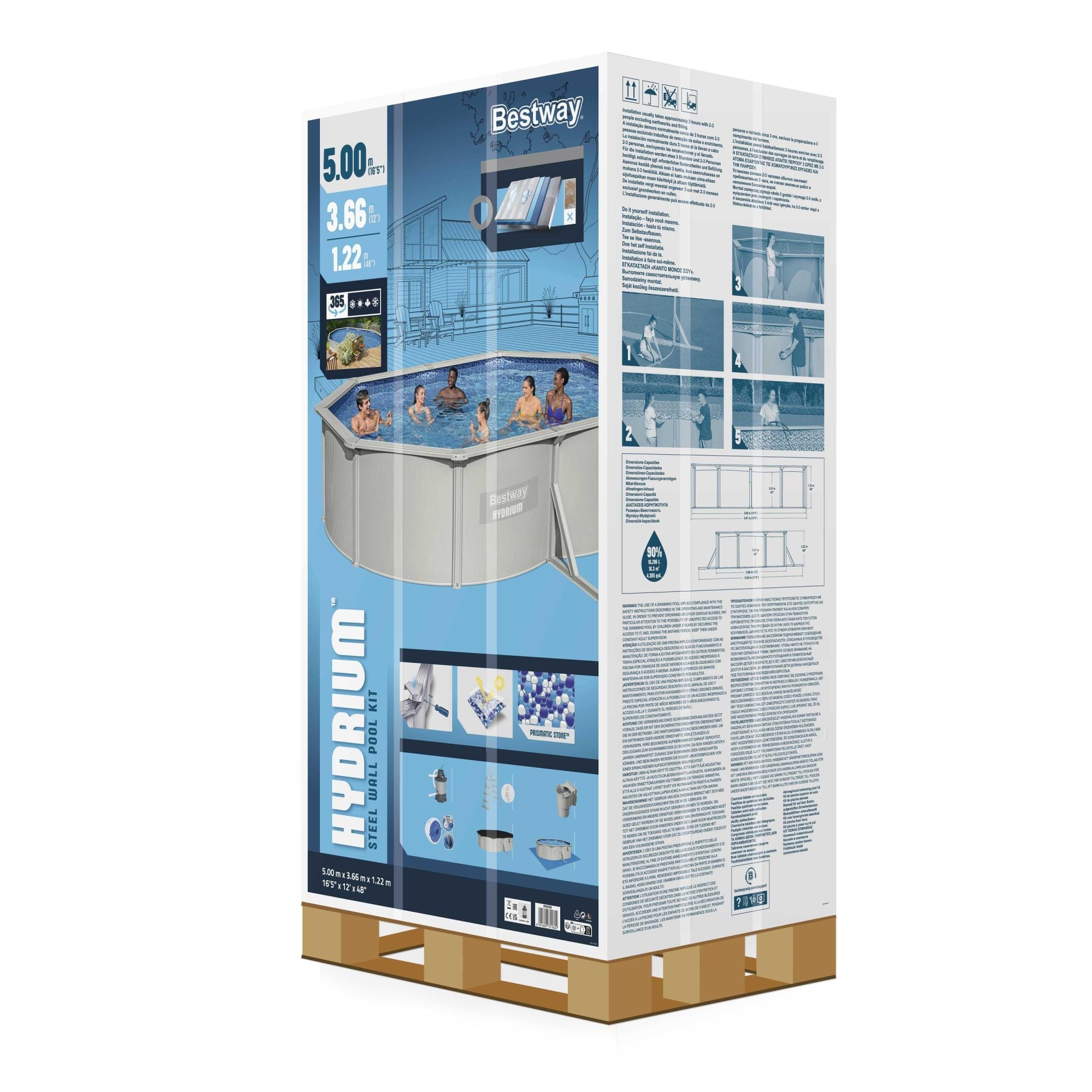 Bovengronds zwembad Bestway Hydrium Bovengrondse Zwembad Set met Stalen Wanden 5,00 m x 3,66 m x 1,22 m Bestway 4