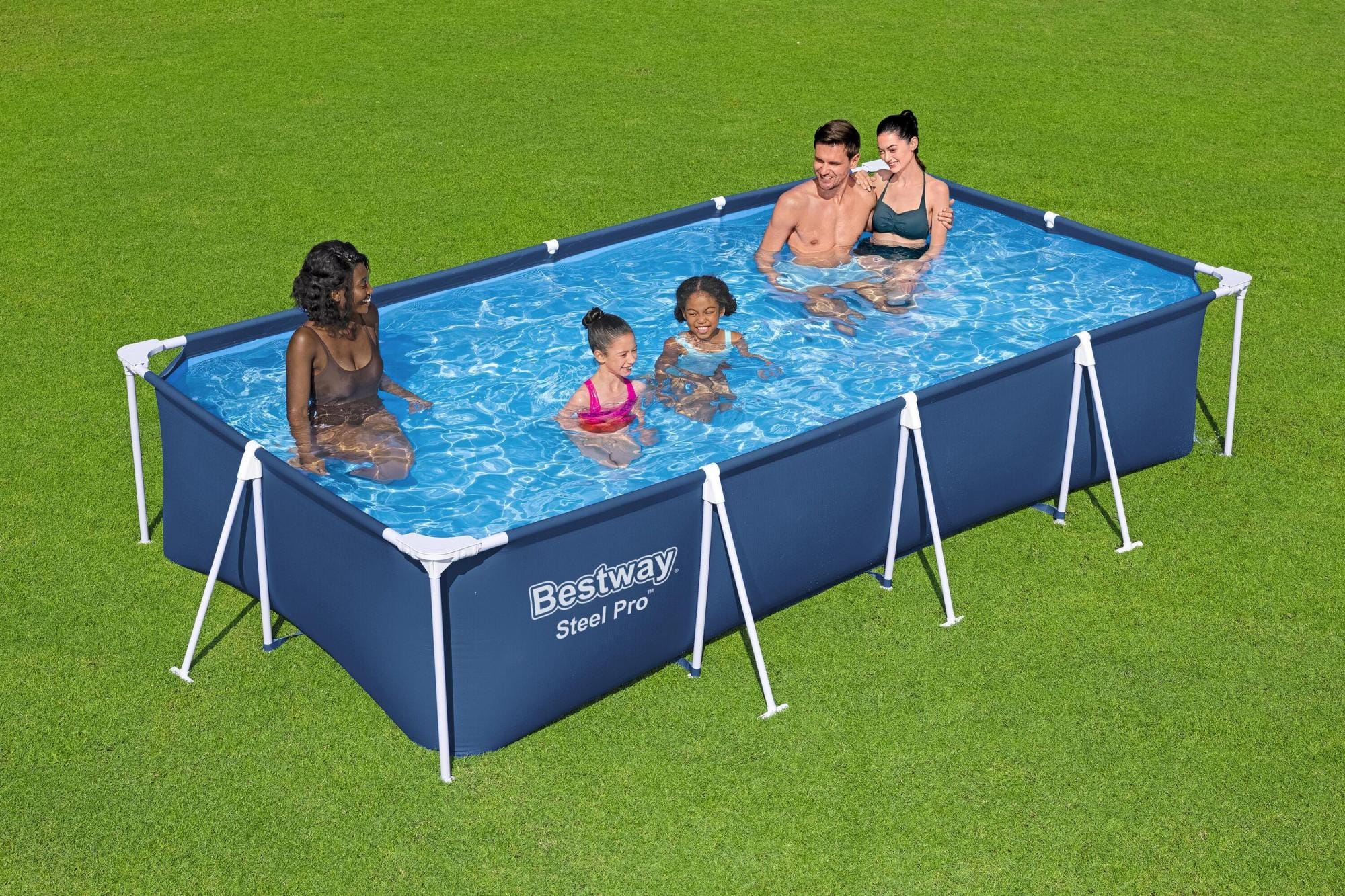 Bovengronds zwembad Steel Pro bovengrondse rechthoekige set van 400x211x81 cm Bestway 4
