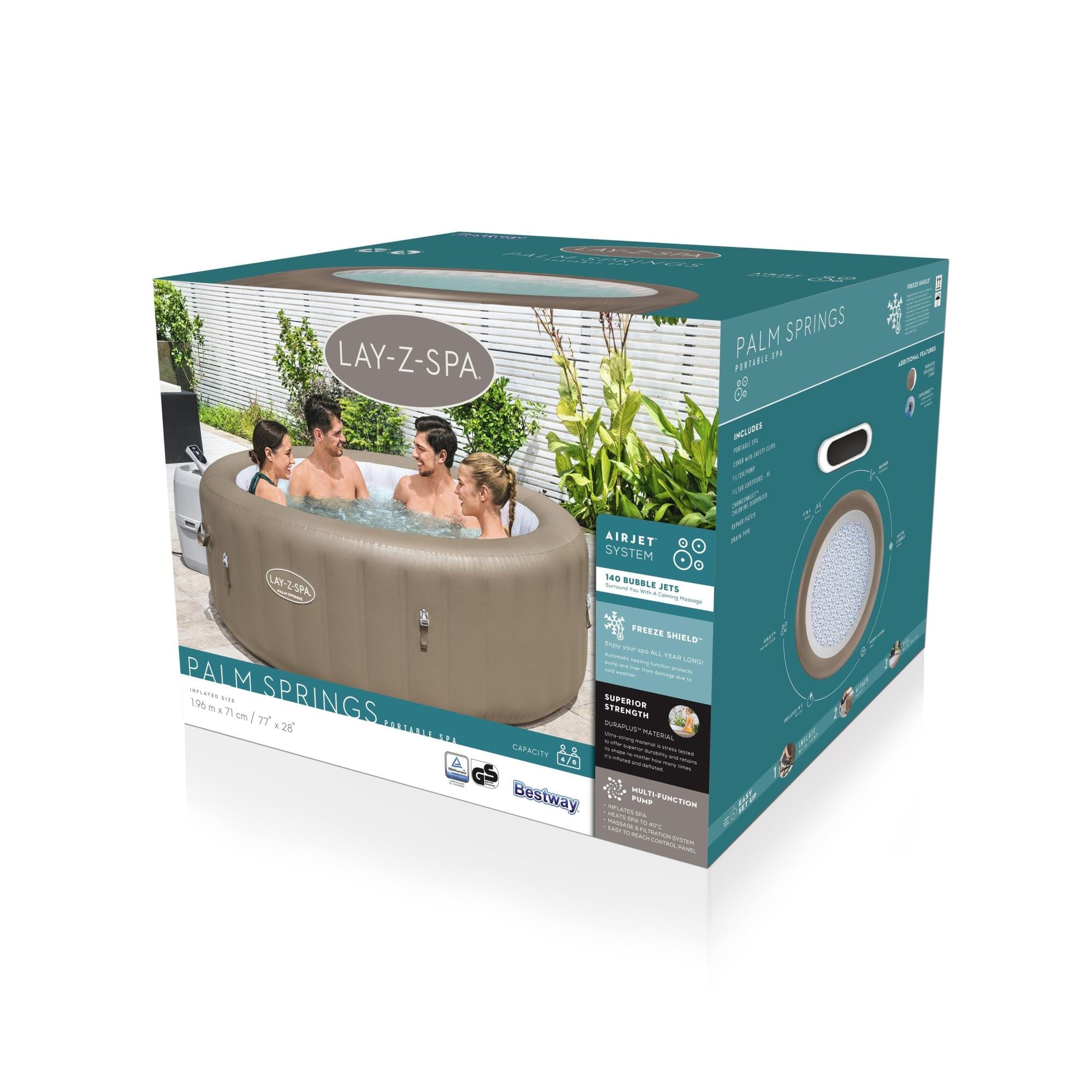 Opblaasbare bubbelbaden Lay-Z Spa Lay-Z-Spa Palm Springs AirJet opblaasbare spa 4-6 personen Bestway 9