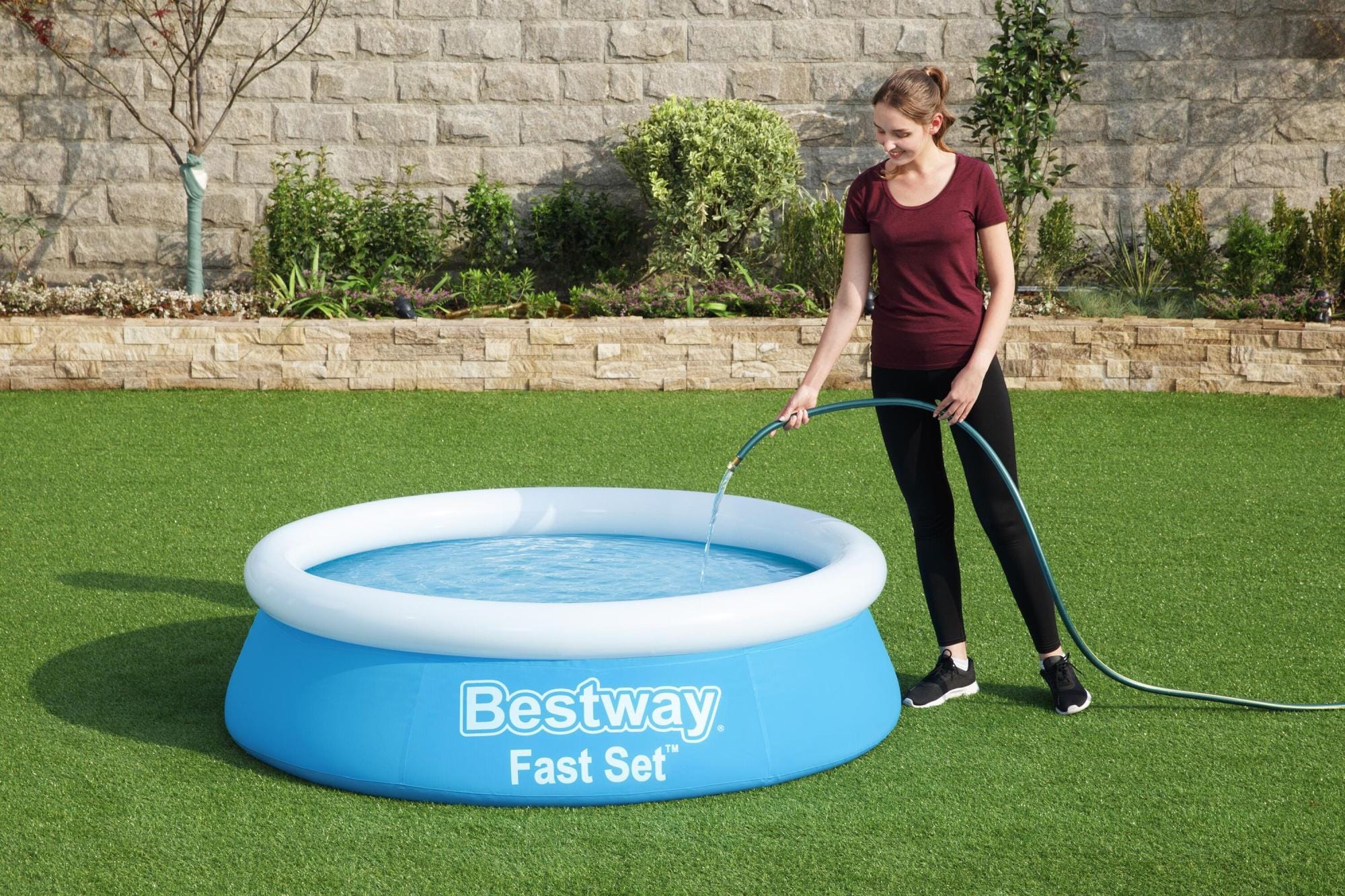 Bovengronds zwembad Fast Set bovengronds rond opblaasbaar zwembad van 183X51 cm Bestway 6