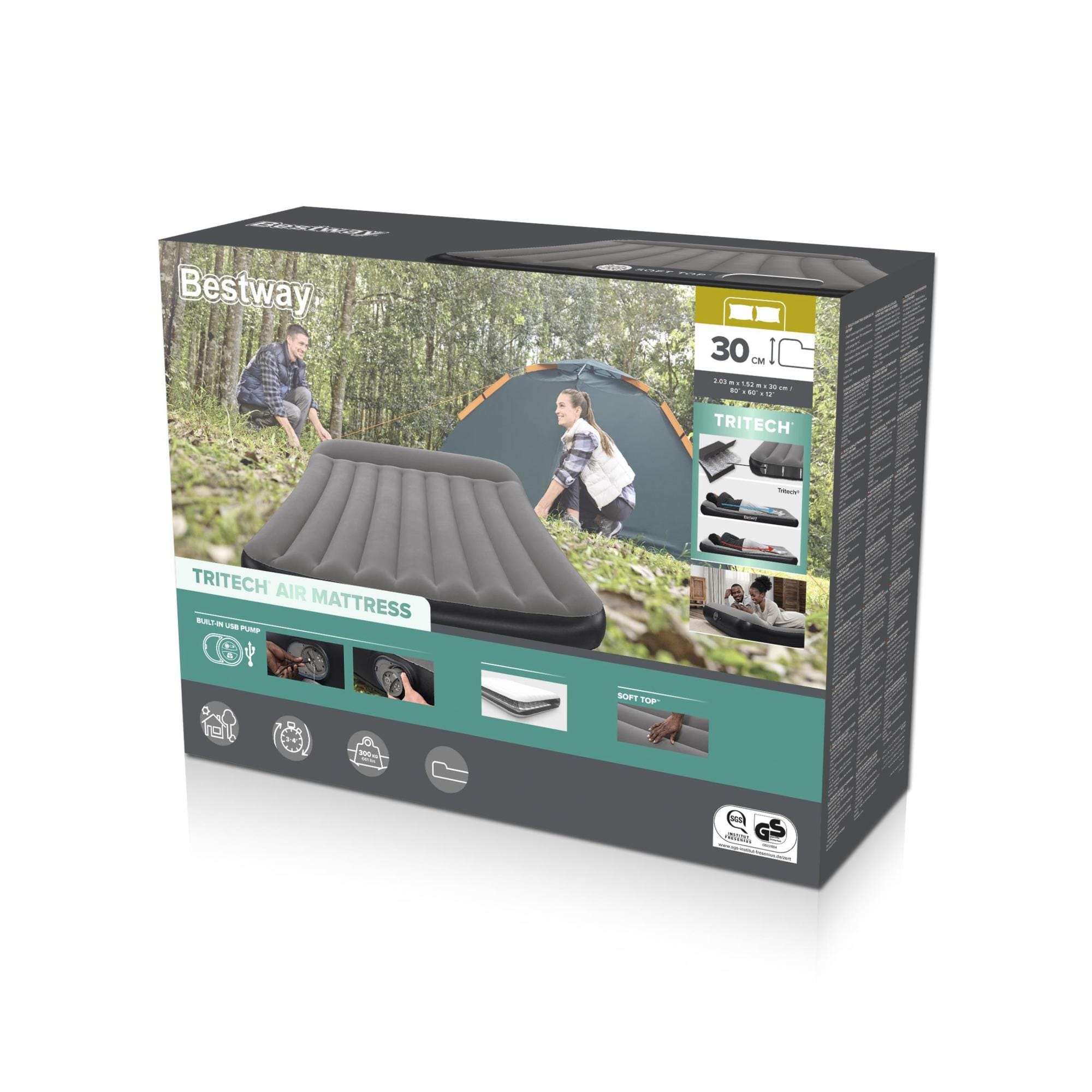 Luchtbed Bestway Tritech Queen Luchtmatras met Ingebouwde USB-Pomp 2,03 m x 1,52 m x 30 cm Bestway 16
