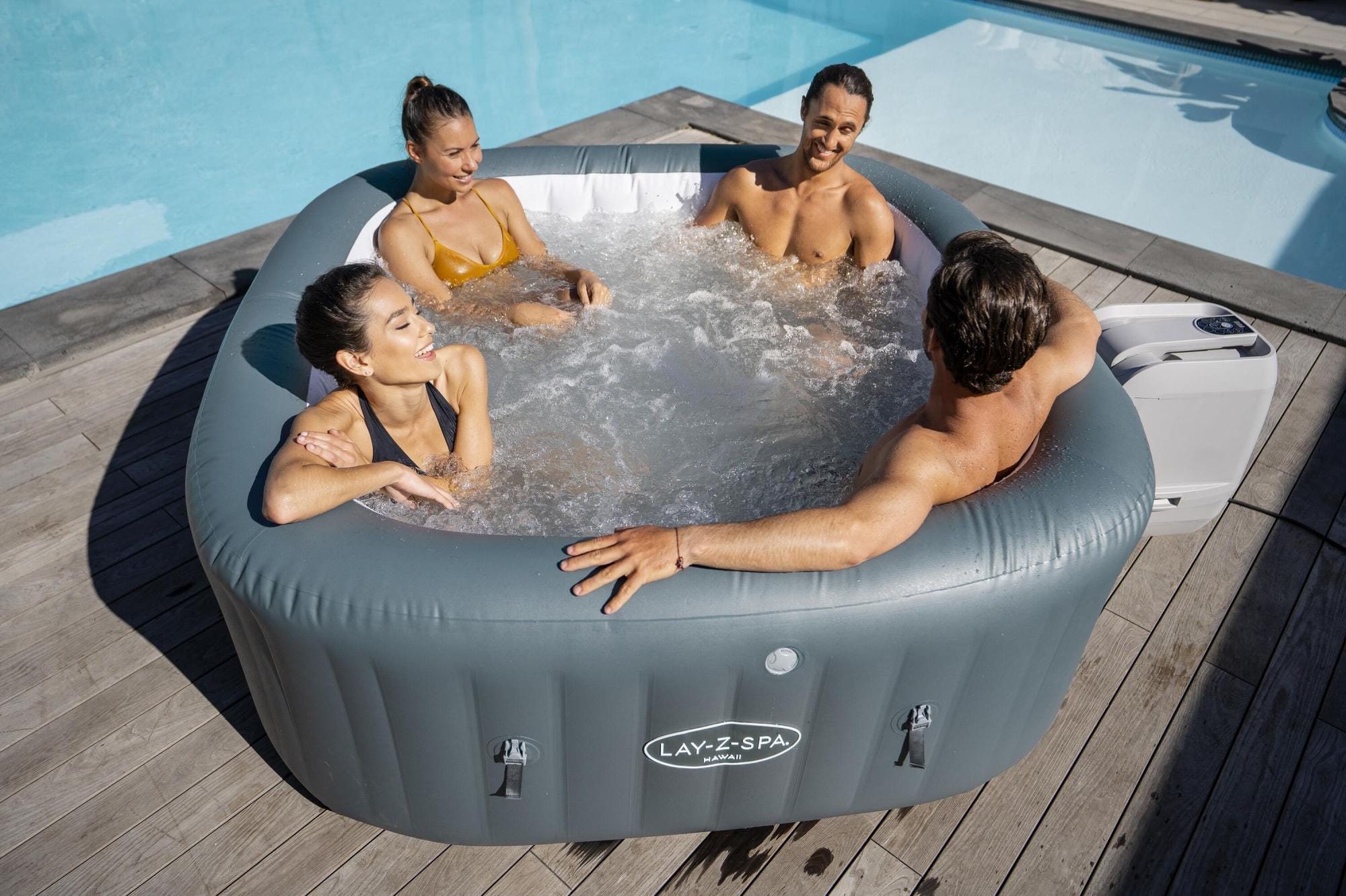 Opblaasbare bubbelbaden Lay-Z Spa Lay-Z-Spa Hawaii HydroJet Pro opblaasbare spa 4-6 personen Bestway 1