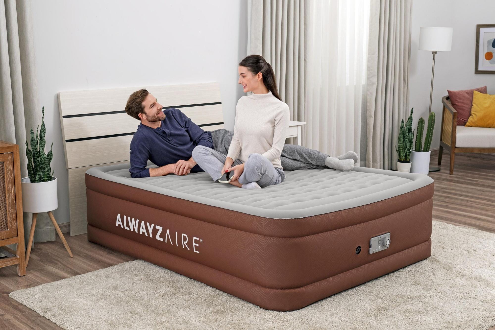 Luchtbed Bestway AlwayzAire Fortech Queen Luchtmatras met Ingebouwde Comfort Choice+ Dubbele Pomp 2,03 m x 1,52 m x 51 cm Bestway 10