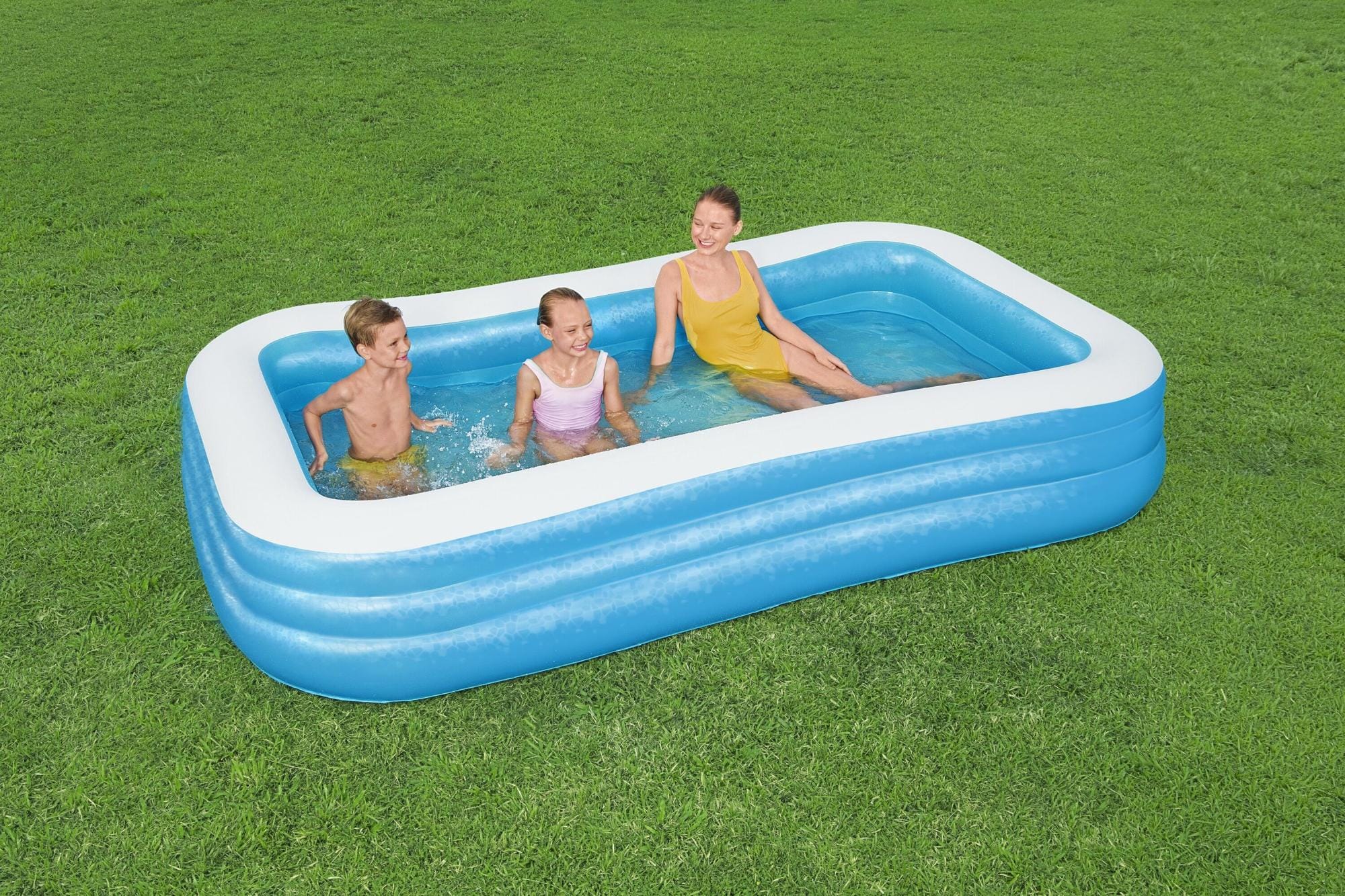 Opblaasbare spullen voor kinderen Bestway Blauw Rechthoekig Opblaasbaar Familiezwembad 3,05 m Bestway 2