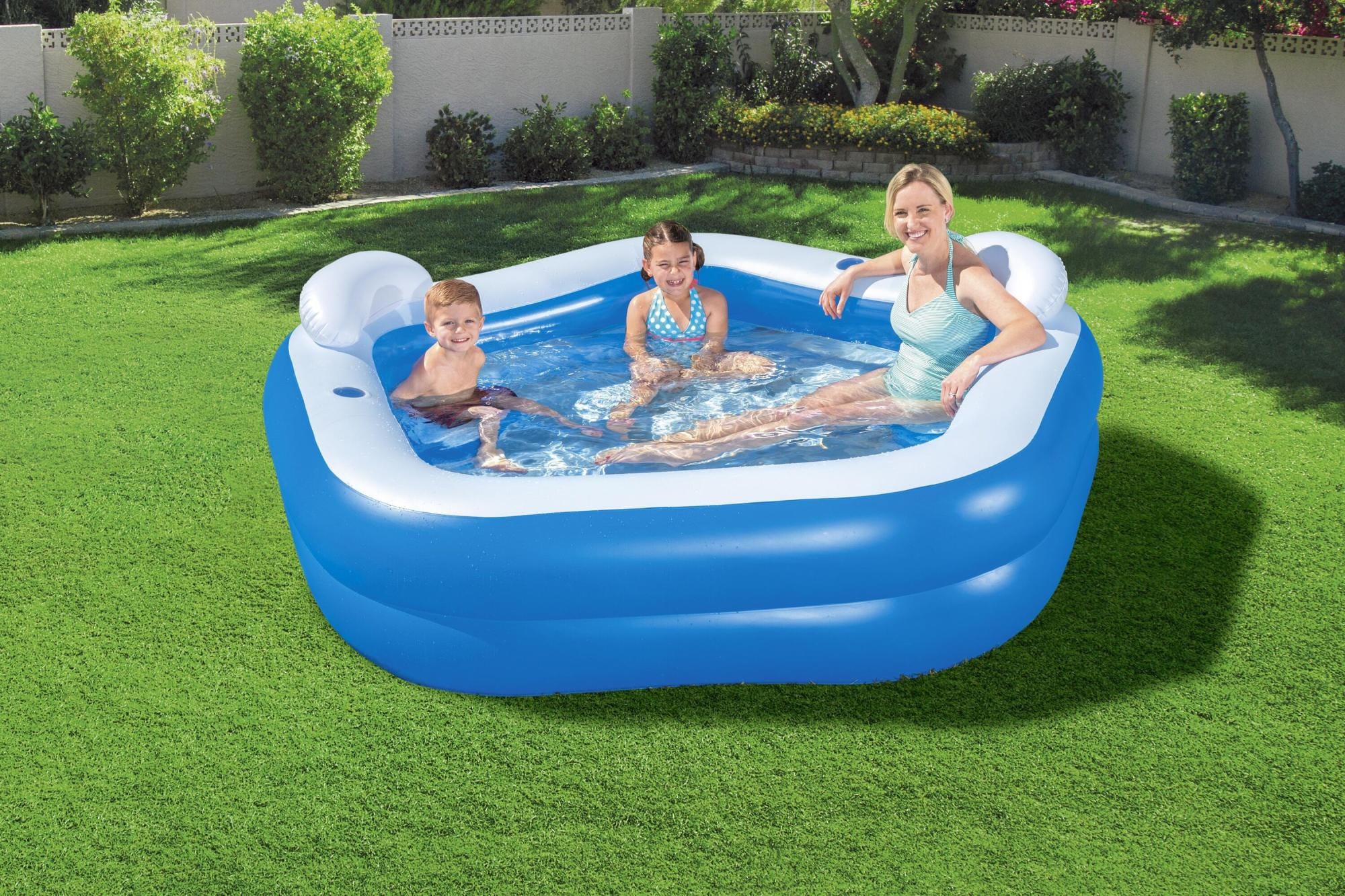 Opblaasbare spullen voor kinderen Bestway Backyard Oasis Opblaasbaar Familiezwembad 2,13 m x 2,06 m x 69 cm Bestway 1