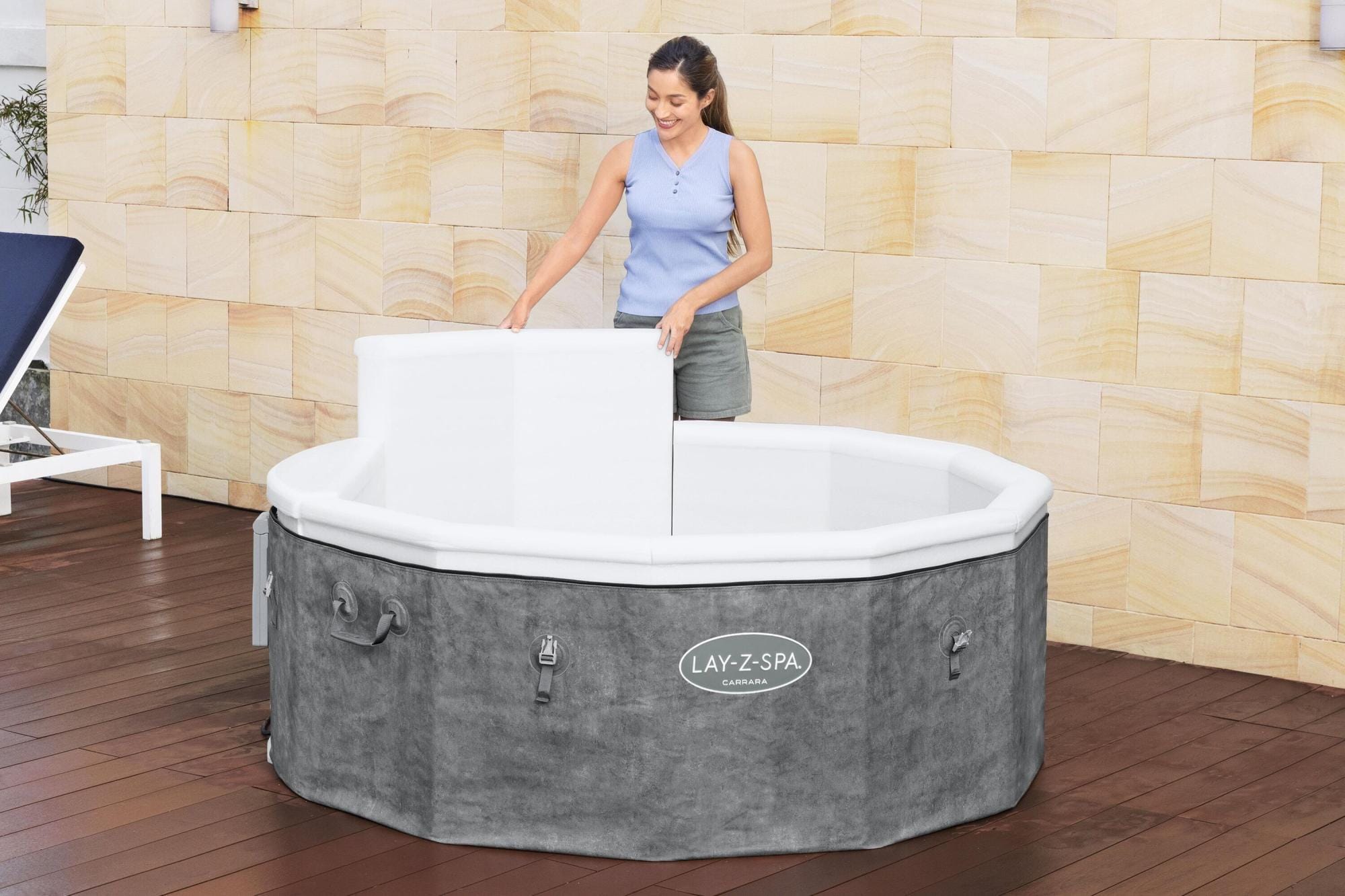 Opblaasbare bubbelbaden Lay-Z Spa Lay-Z-Spa Carrara Energy-Efficient Smart AirJet Spa met App Bediening 4-6 Personen Bestway 9