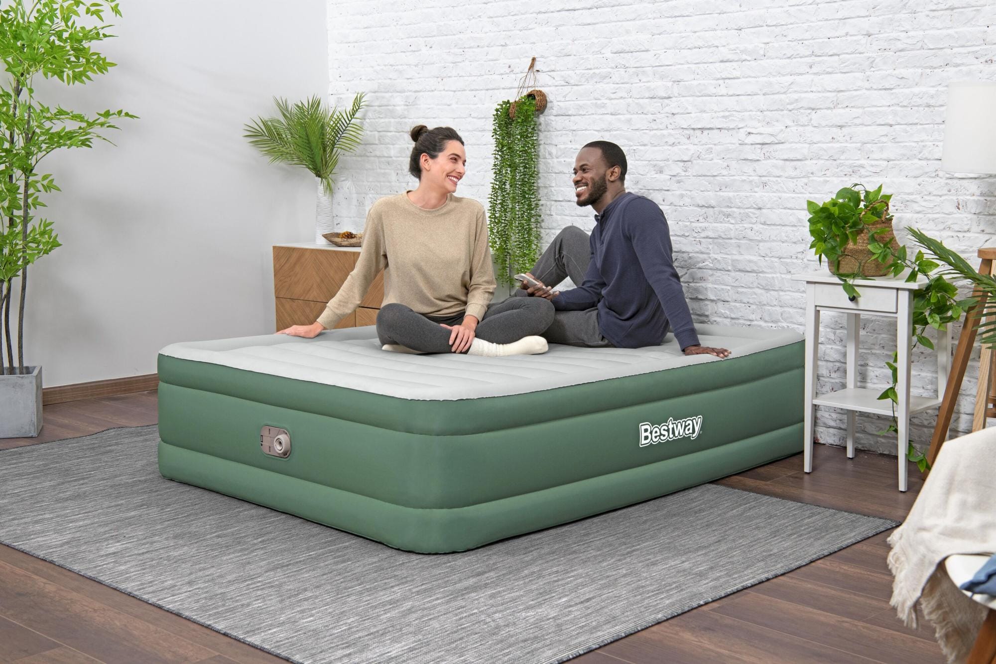 Luchtbed Bestway ToughLite TPU Queen Luchtmatras met Ingebouwde AC Pomp 2,03 m x 1,52 m x 46 cm Bestway 3