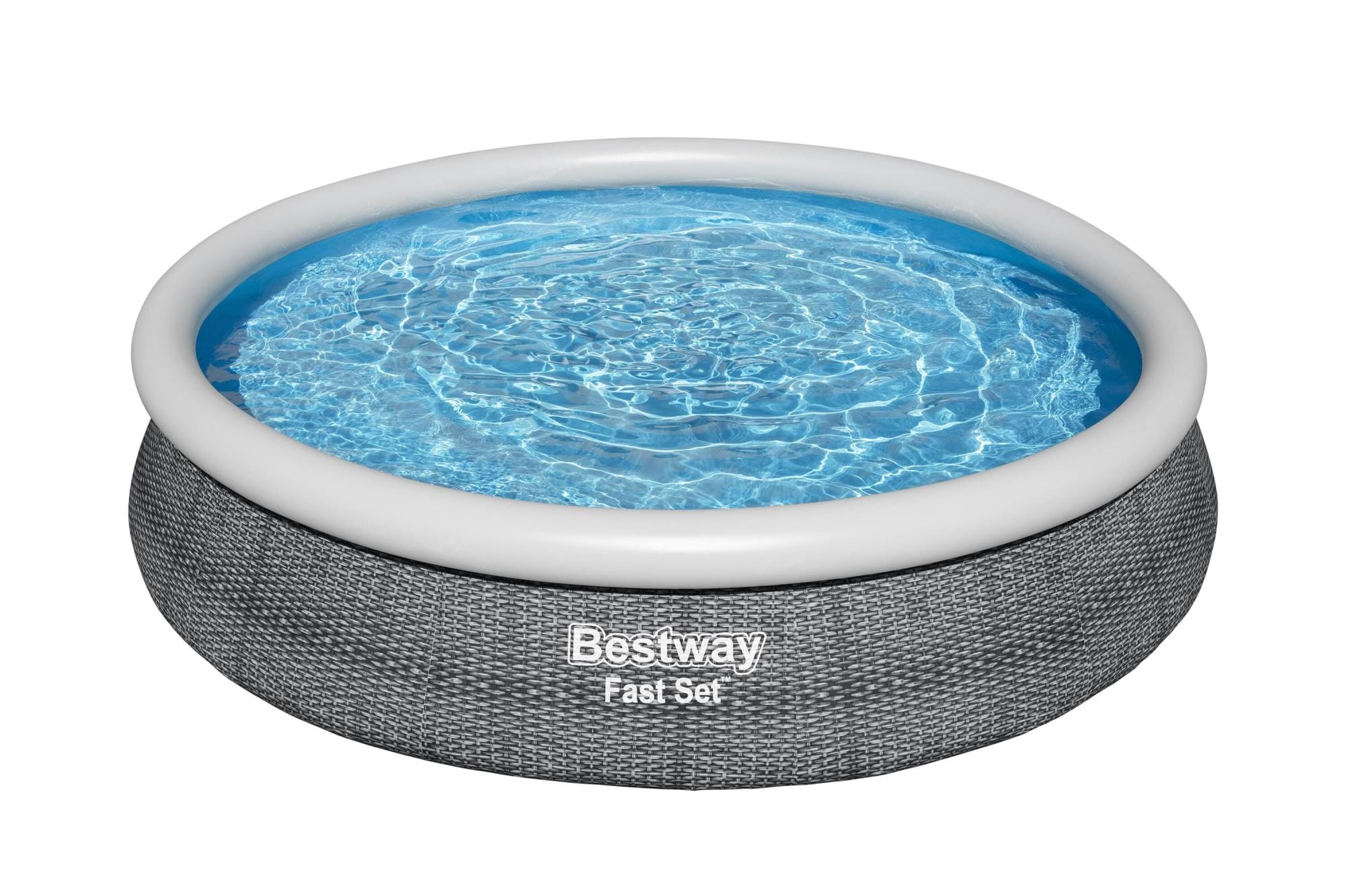 Bovengronds zwembad Fast Set bovengronds rond opblaasbaar zwembad van 366x76 cm grijs Bestway 1