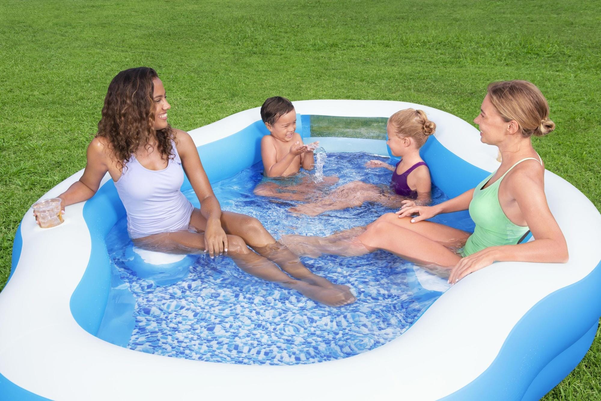 Opblaasbare spullen voor kinderen Bestway Splashview Opblaasbaar Familiezwembad met doorkijkvenster 2.70m x 1.98m x 51cm Bestway 5