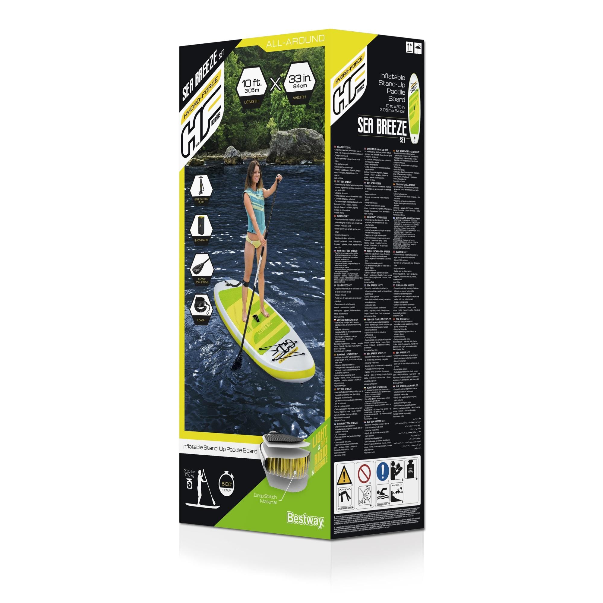 SUP en kajak Sea Breeze opblaasbaar SUP-board van 305x84 cm Bestway 10